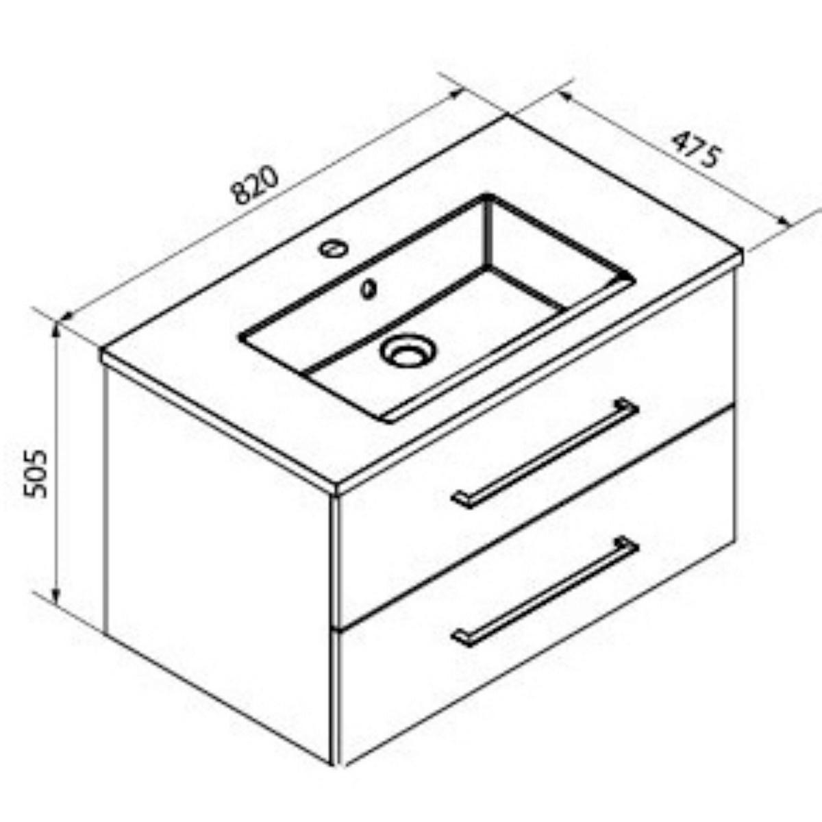 Badezimmer B.Perfekt Eichefarben 3-Teilig - Eichefarben/Weiß, Basics, Glas/Keramik (82cm) - MID.YOU