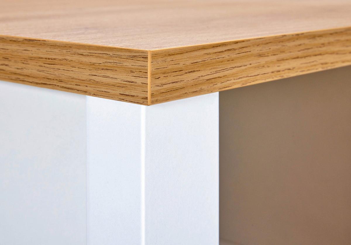 Nastavec na skříň SAN - bílá/barvy stříbra, Moderní, kov/kompozitní dřevo (70/60,5/60cm) - Mömax
