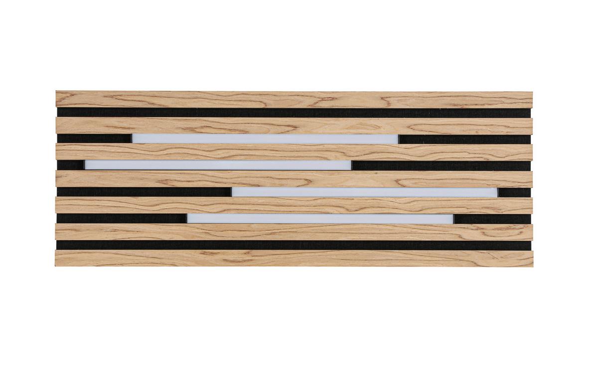 STROPNÍ LED SVÍTIDLO PANI - černá/barvy dubu, Moderní, kov/kompozitní dřevo (72/26,5/5,5cm) - Mömax