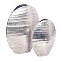 Dekovase 2er Set Silberfarben B: 26 cm - Silberfarben, Design, Metall (26/30,5/14cm) - Livetastic