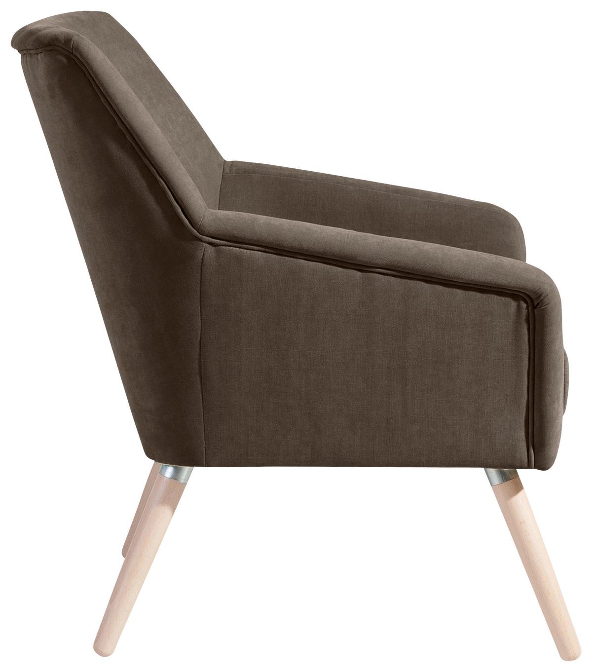 Polstersessel Mit Armlehnen Alegro Velours Sahara - Buchefarben/Sahara, Design, Textil (67/81/71cm) - Max Winzer