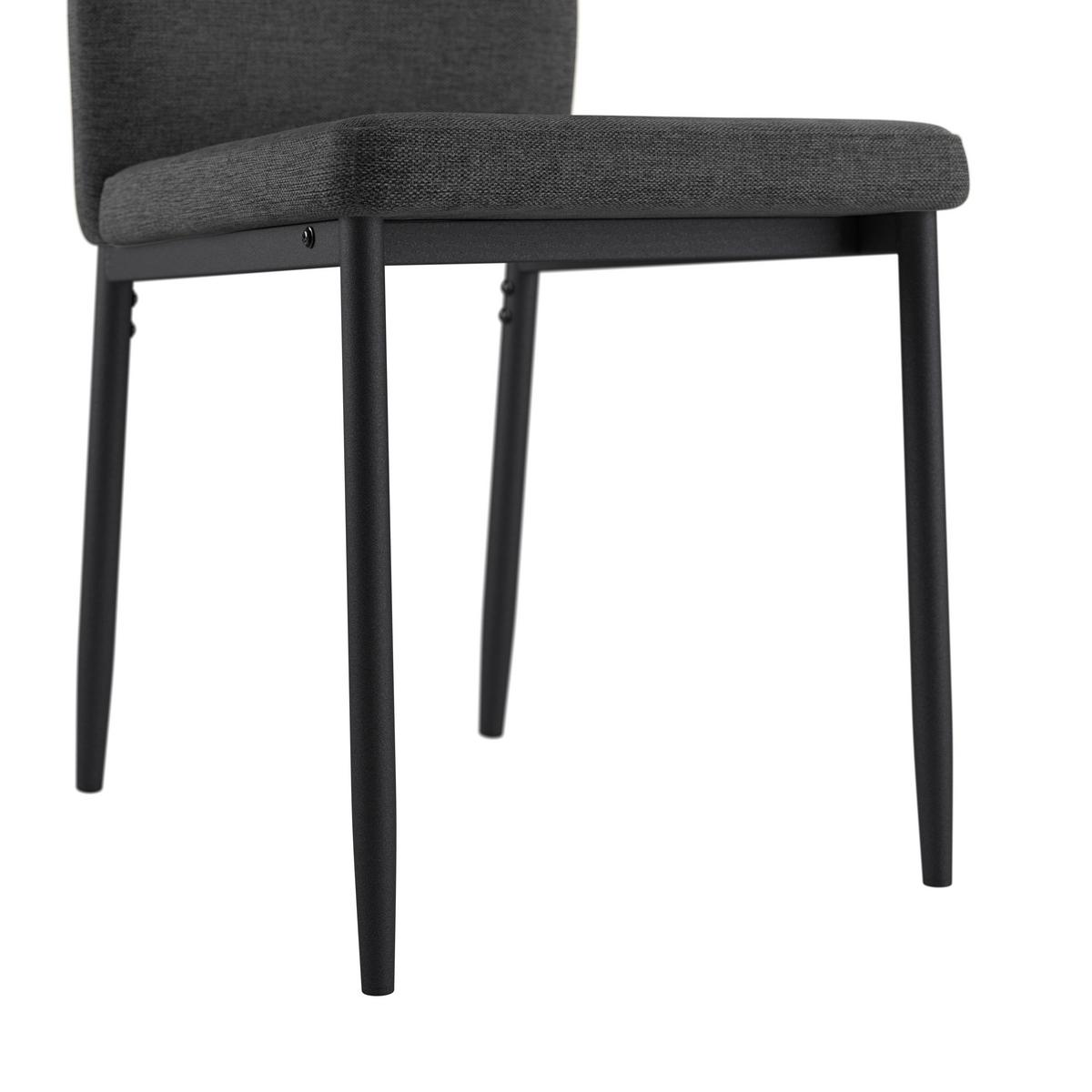 Vierfußstuhl Augusta Webstoff Anthrazit - Anthrazit/Schwarz, MODERN, Textil/Metall (45/87/55cm) - Kela