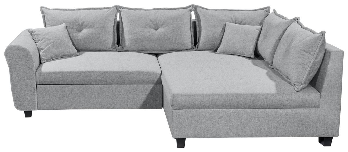 Ecksofa Liz Grau S: 252x175 cm - Schwarz/Grau, MODERN, Textil (252/175cm) - Livetastic