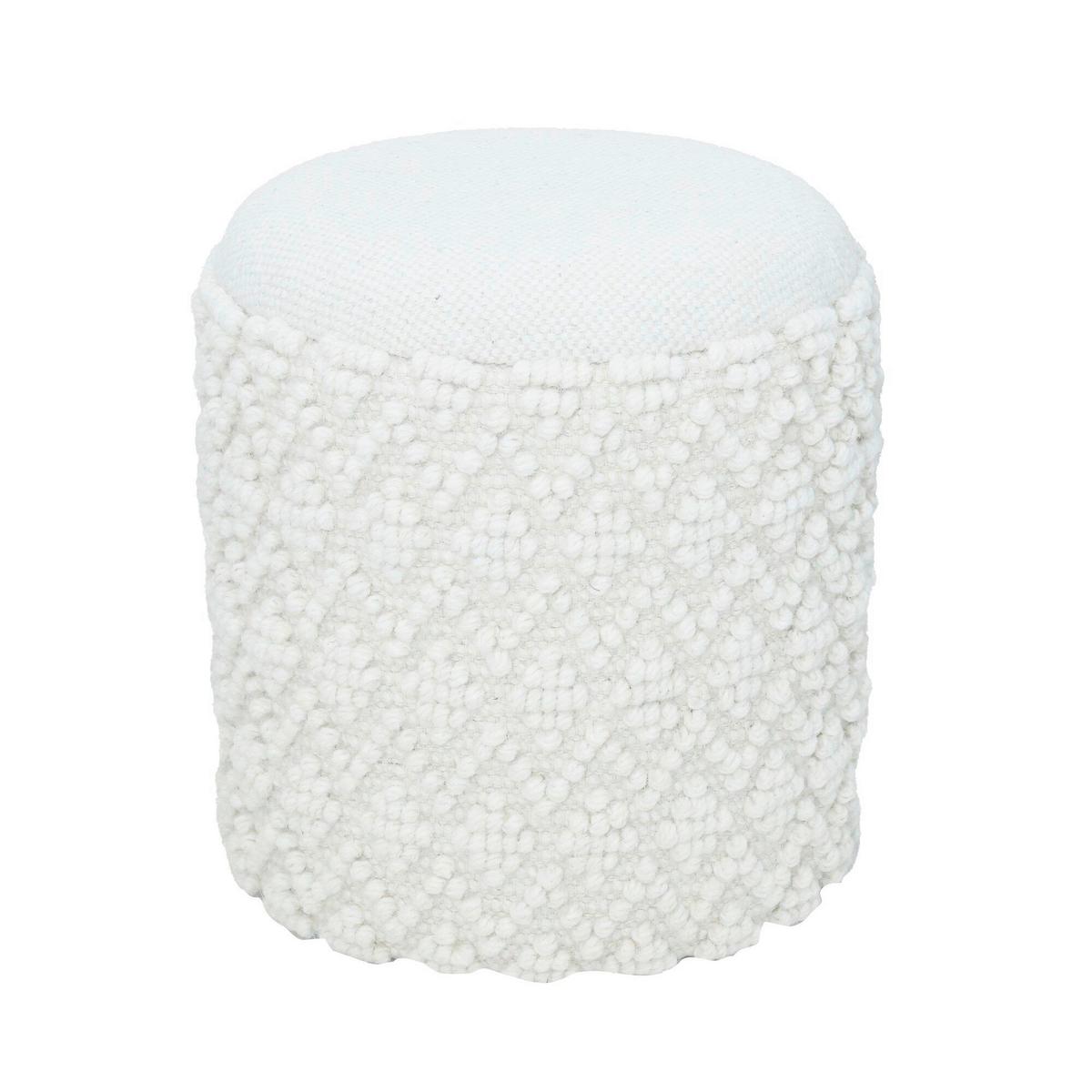 Hocker Weiß B: 40cm - Weiß, Basics, Textil (40/45/40cm) - Livetastic