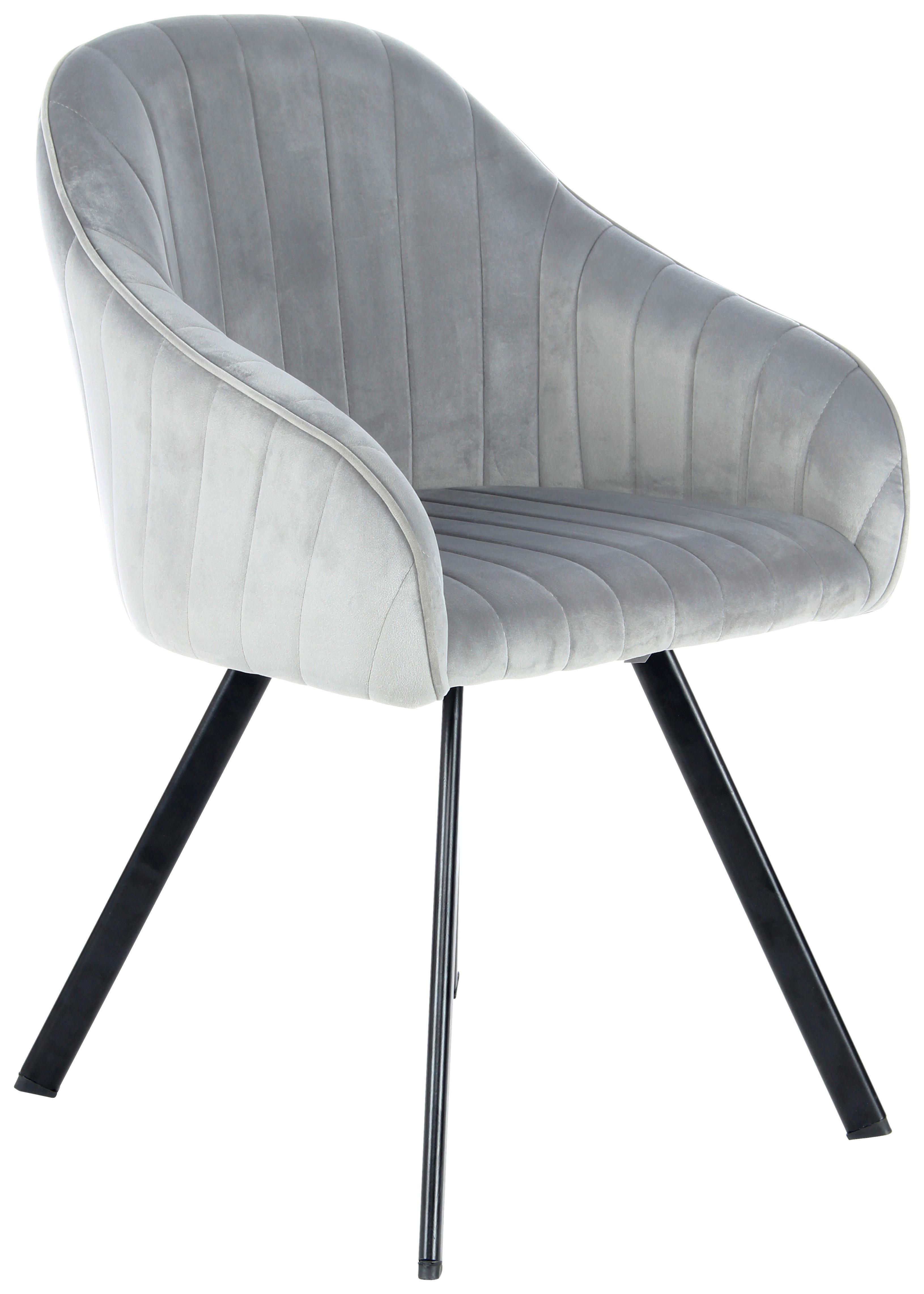SADA STOLIČIEK S PODRÚČKAMI JODIE 125 - čierna/strieborná, Modern, kov/textil (56/86/59cm) - MID.YOU