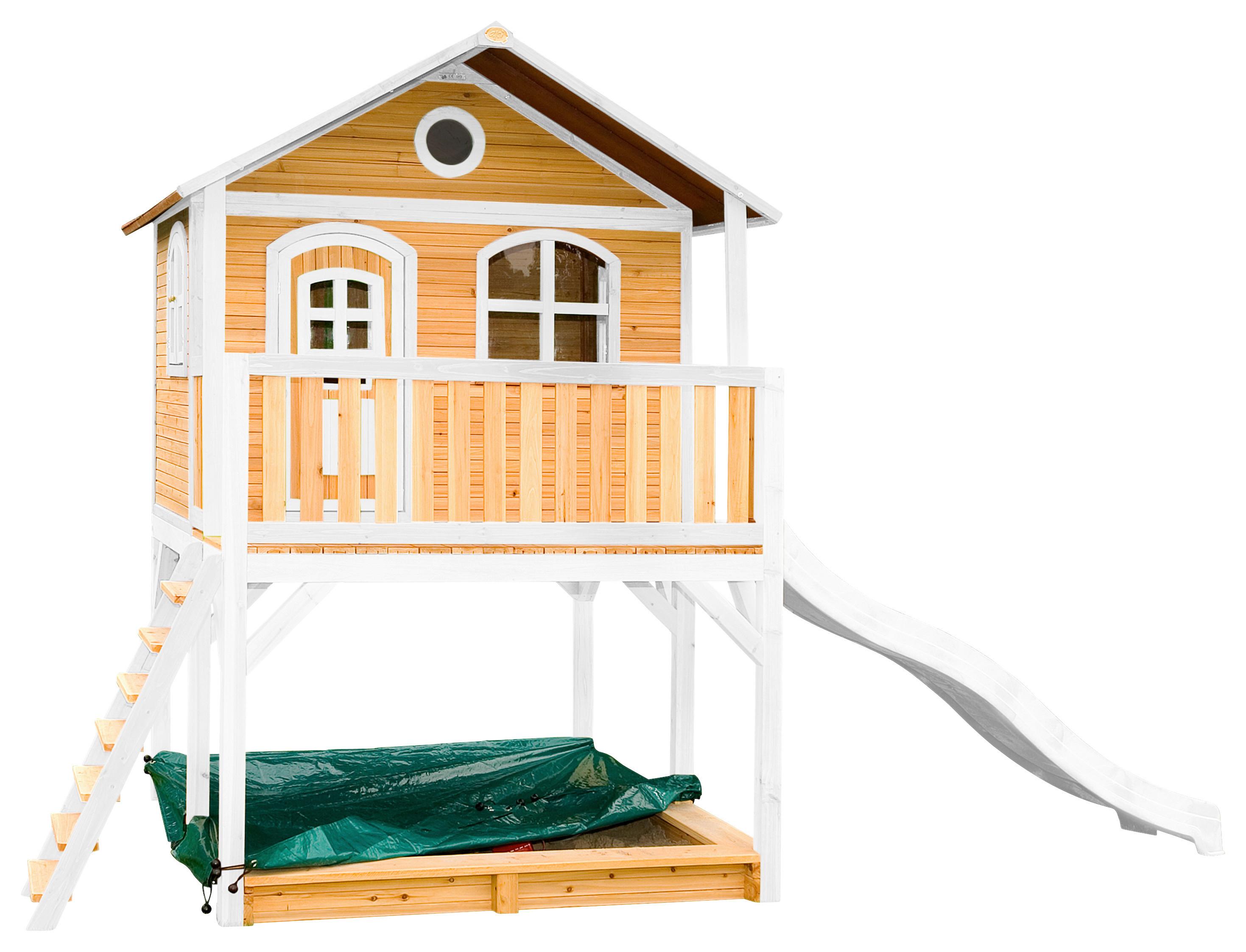 Spielhaus A030.042.91 - Weiß/Braun, KONVENTIONELL, Holz (432/293/212cm) - Ambia Garden