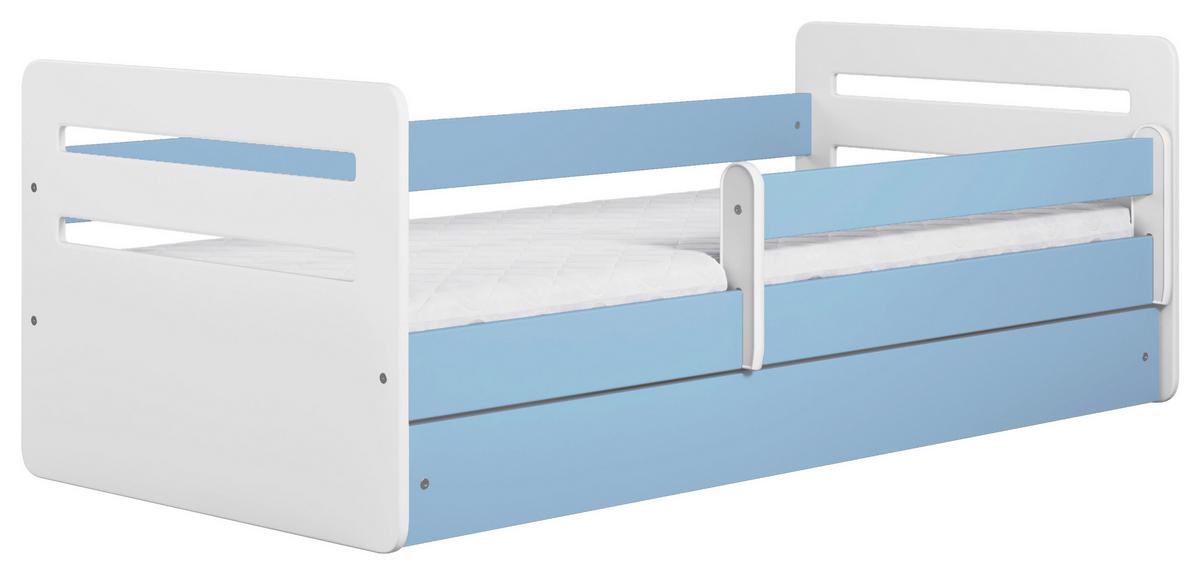 Kinder-/Juniorbett Tomi Blau/Weiß B: 80cm - Blau/Birkefarben, MODERN, Holz/Holzwerkstoff (80/160cm) - MID.YOU