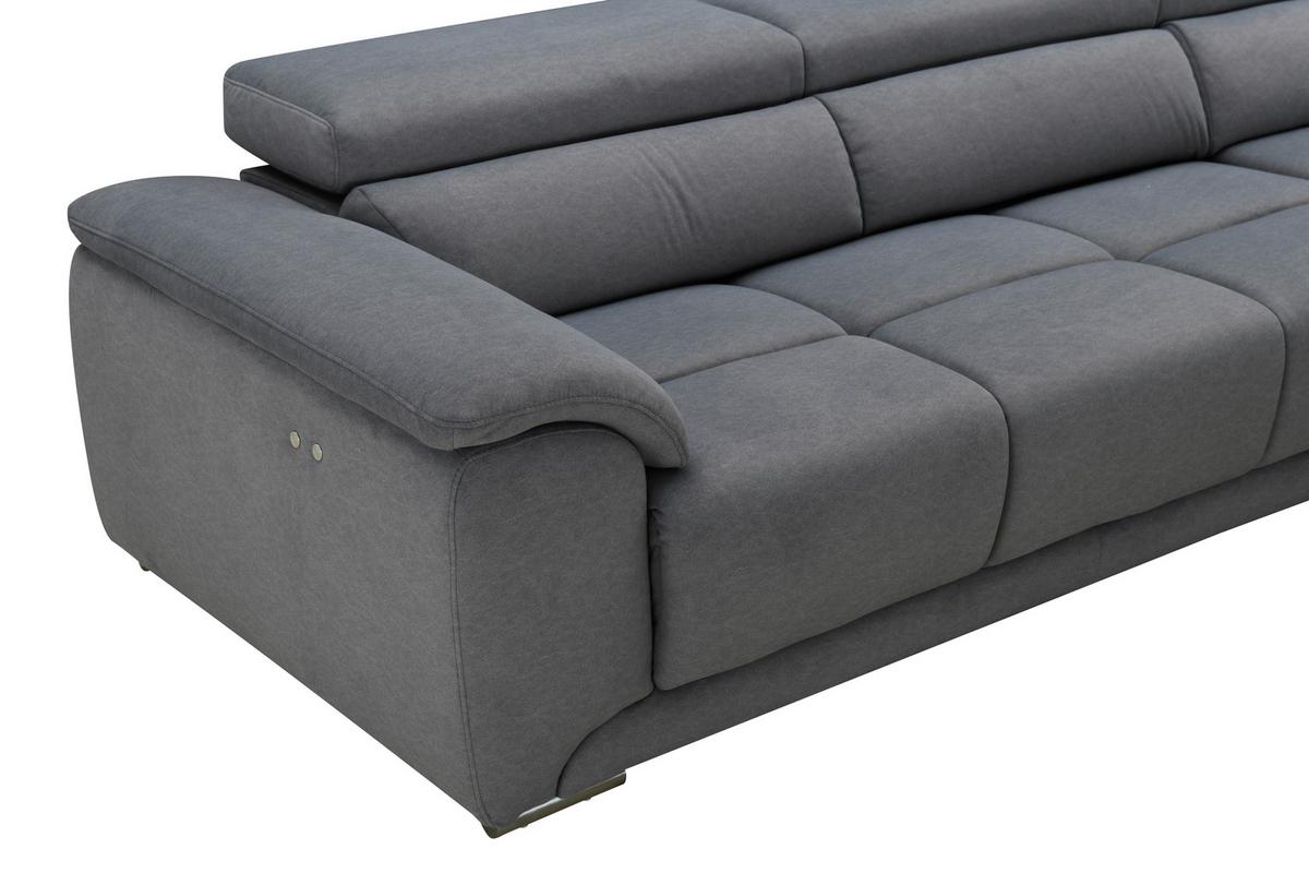 Ecksofa Mit Relaxfunktion Captain - Silberfarben/Grau, MODERN, Holz/Textil (182/294cm) - Livetastic