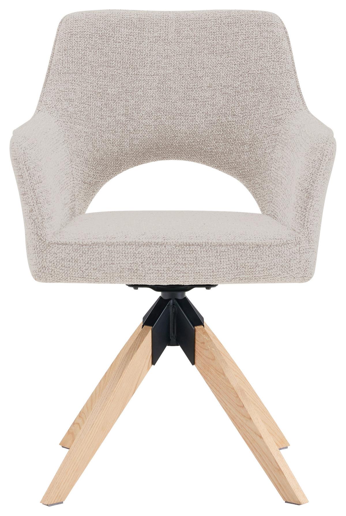 Armlehnstuhl Puro Eichefarben/Beige B: 60 cm - Eichefarben/Beige, MODERN, Holz/Textil (60/89/65,5cm) - Livetastic