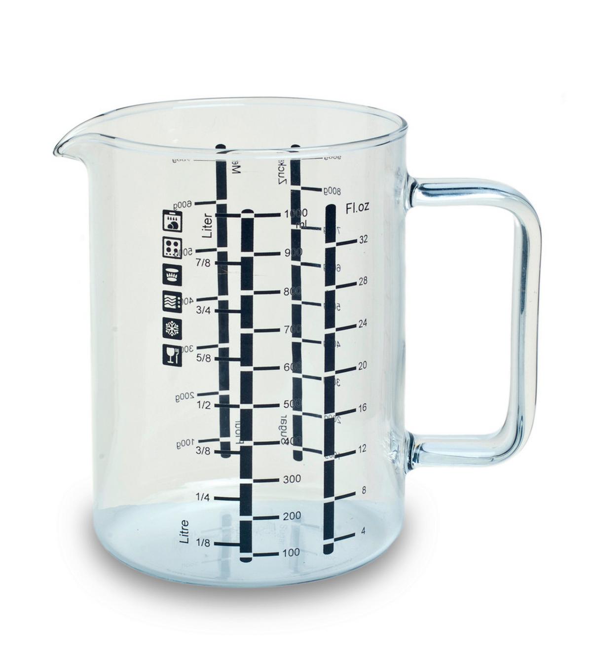 Messbecher Dora - Klar, Basics, Glas (1,0l) - Bohemia