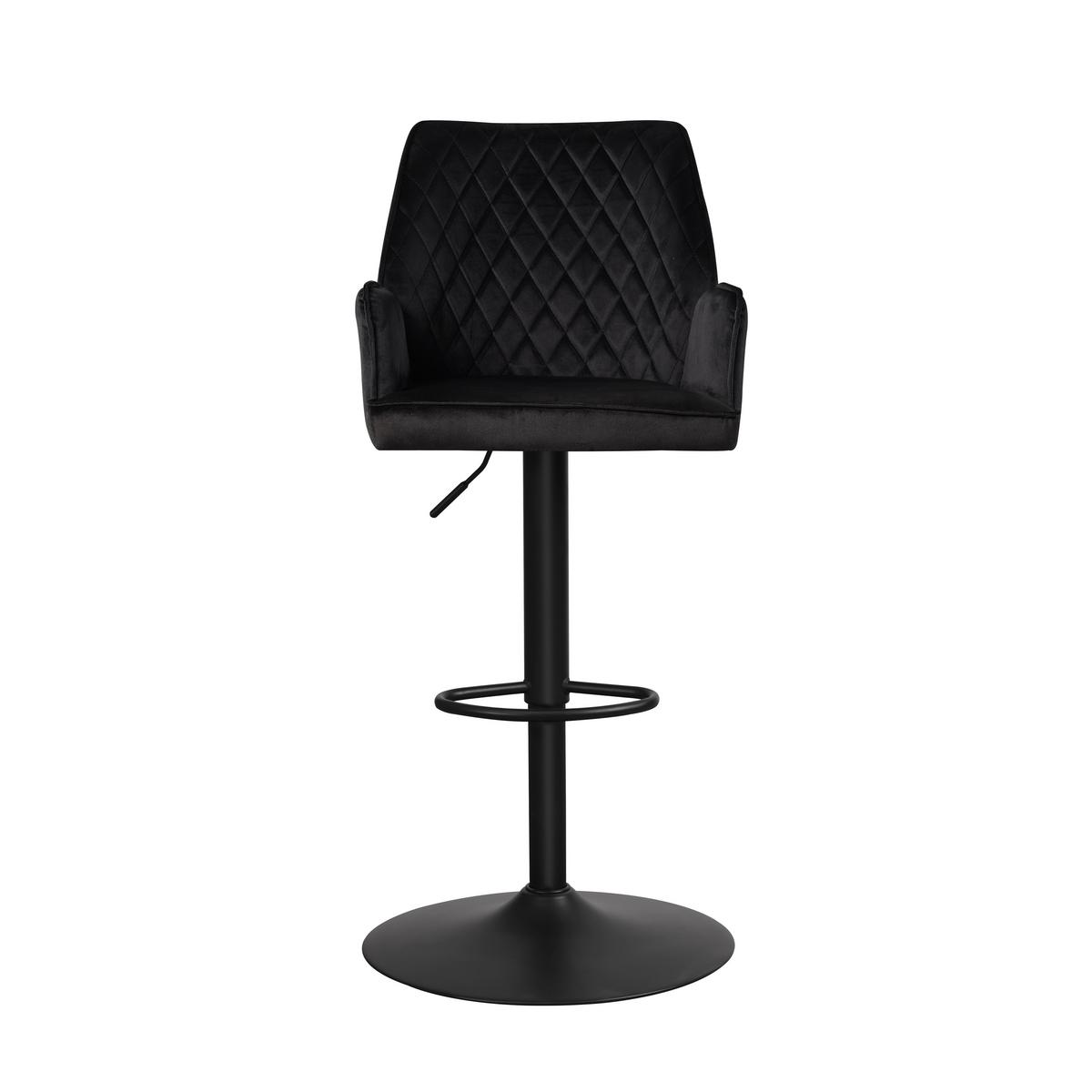 Barhocker-Set Donny Schwarz B: 54 cm - Schwarz, MODERN, Textil/Metall (54/100/58cm) - MID.YOU