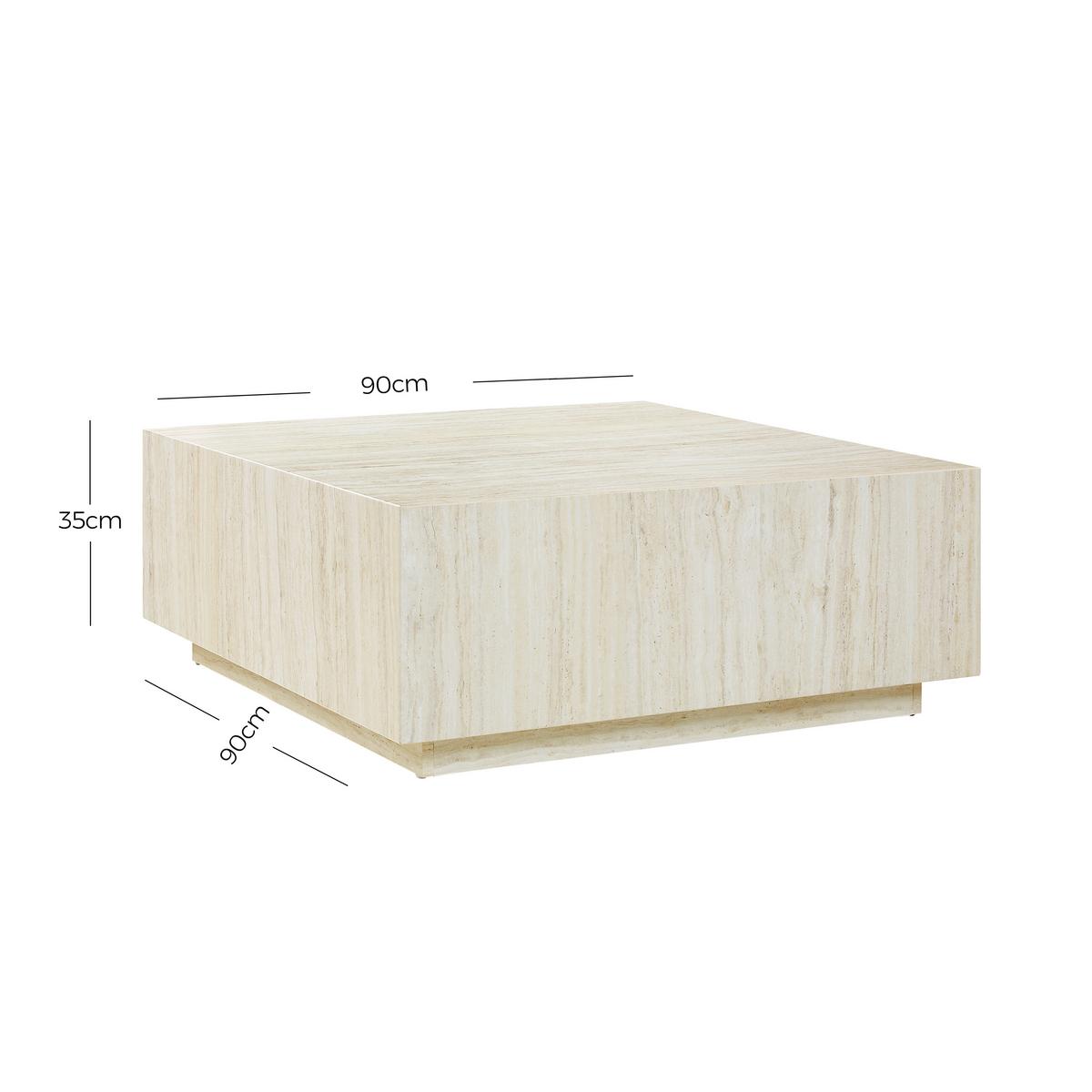 Couchtisch Beige B: 90 Cm - Beige, Design, Holzwerkstoff (90/90/35cm) - Livetastic