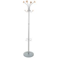 Kleiderständer Space Silber Stahl 8 Haken H: 173 Cm - Silberfarben, MODERN, Holz/Stein (38/173/38cm) - MID.YOU