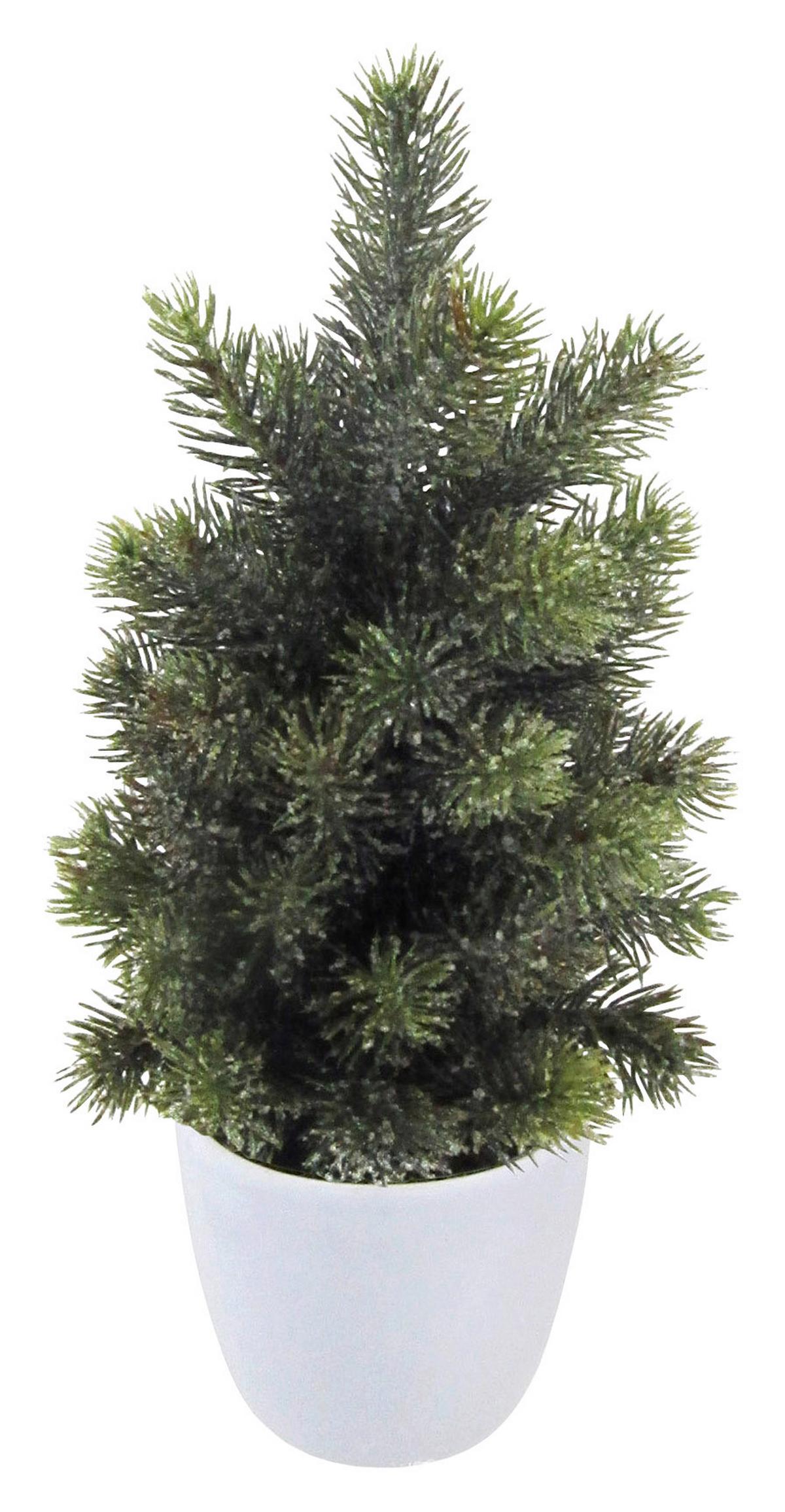 Kunstpflanze Grün/Rot/Weiß L: ca. 40 cm mit Topf Bibi - Rot/Braun, Natur, Kunststoff/Metall