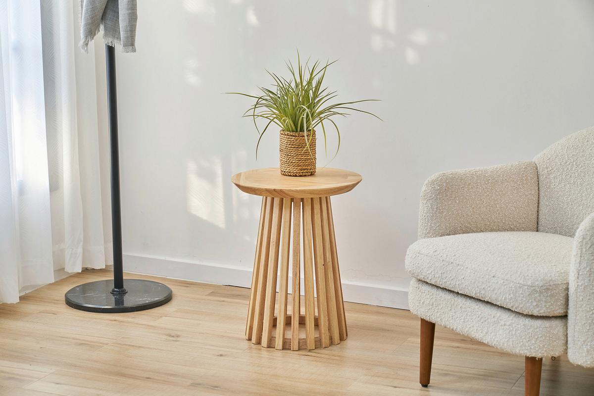 Beistelltisch Naturfarben B: 40 cm - Naturfarben, Design, Holz (40/40/50cm) - MID.YOU