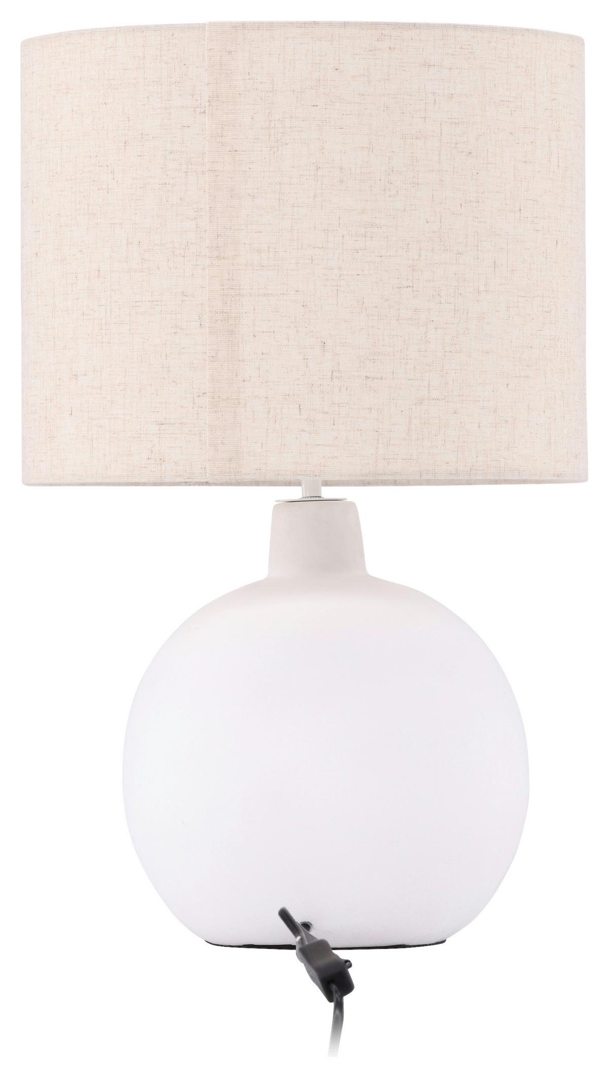 Tischleuchte Torcello - Beige/Weiß, Basics, Textil/Stein (32/51/32cm) - P & B