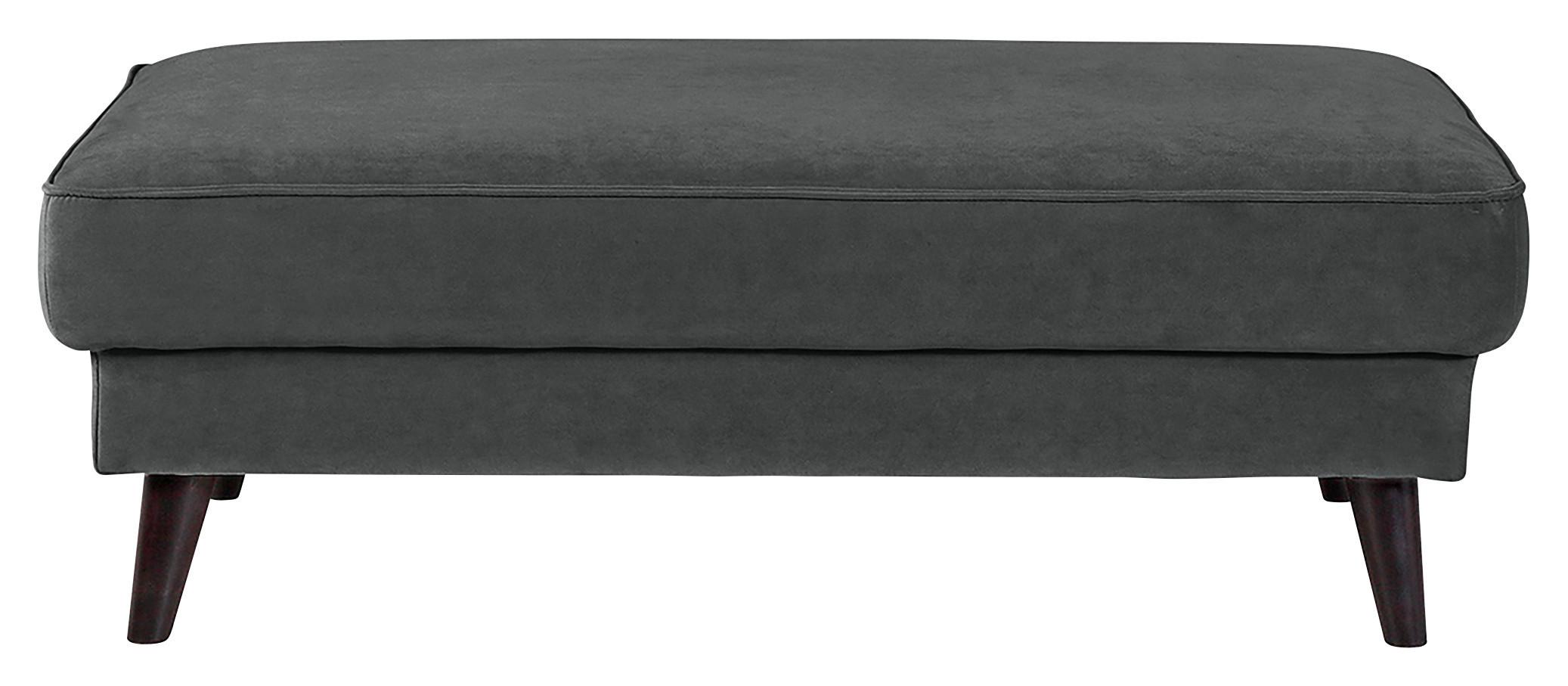 Polsterhocker Lumber Jack Anthrazit Velours - Wengefarben/Anthrazit, MODERN, Textil (123/45/74cm) - Trendmanufaktur
