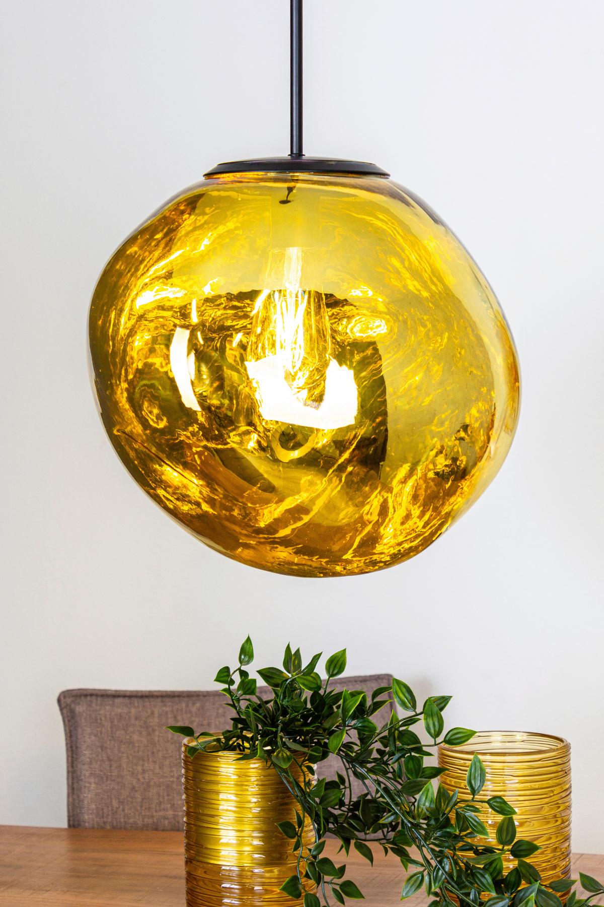 Hängeleuchte Canopus Gelb D: 36 cm - Gelb, Basics, Glas (36/150cm)