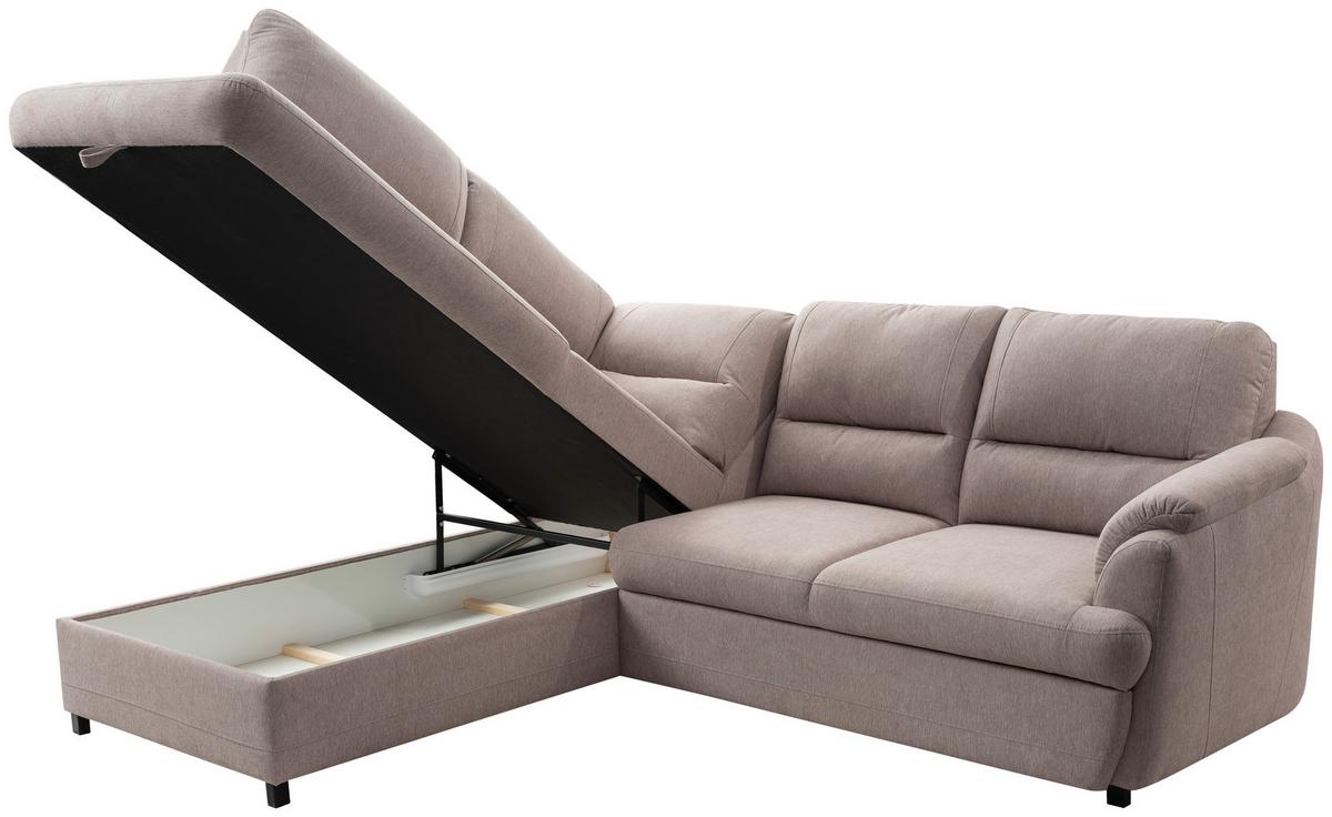 Ecksofa Gusto Greige S: 200x240 cm - Greige/Schwarz, Basics, Textil (200/240cm)