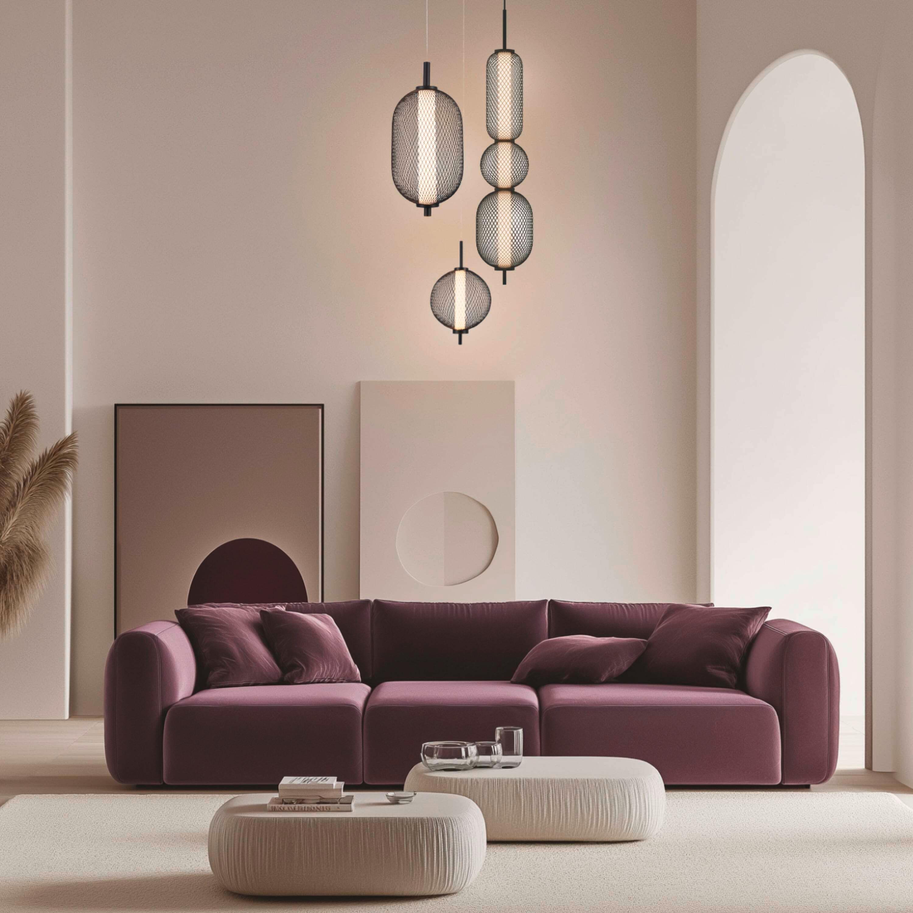 LED-Pendelleuchte 31-35332 Puma - Schwarz/Weiß, Design, Kunststoff/Metall (20/20/140cm)