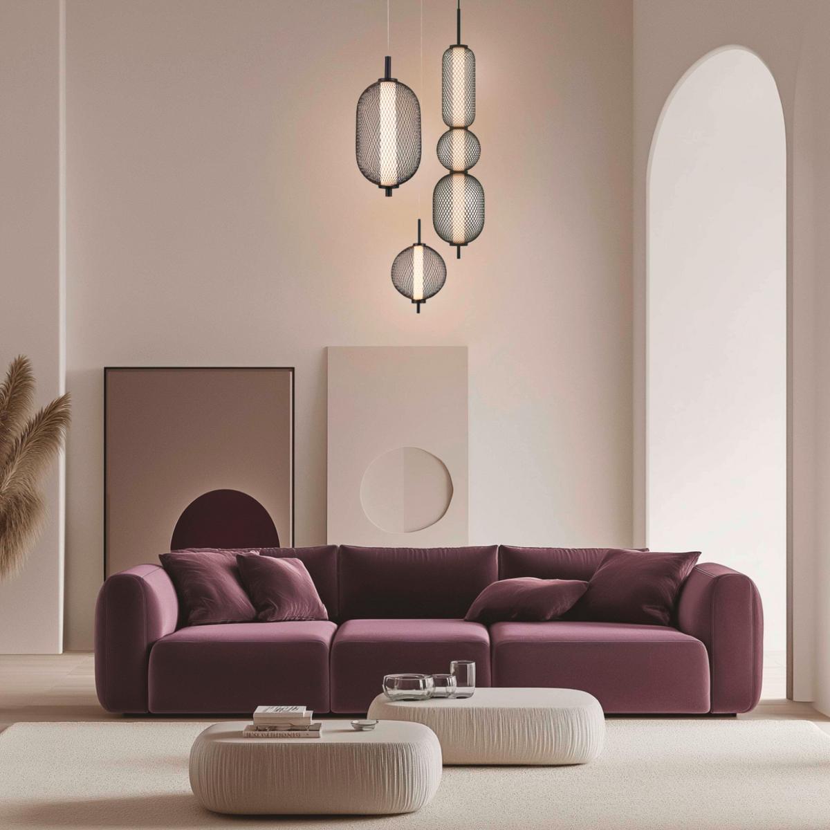 LED-Pendelleuchte 31-35332 Puma - Schwarz/Weiß, Design, Kunststoff/Metall (20/20/140cm)