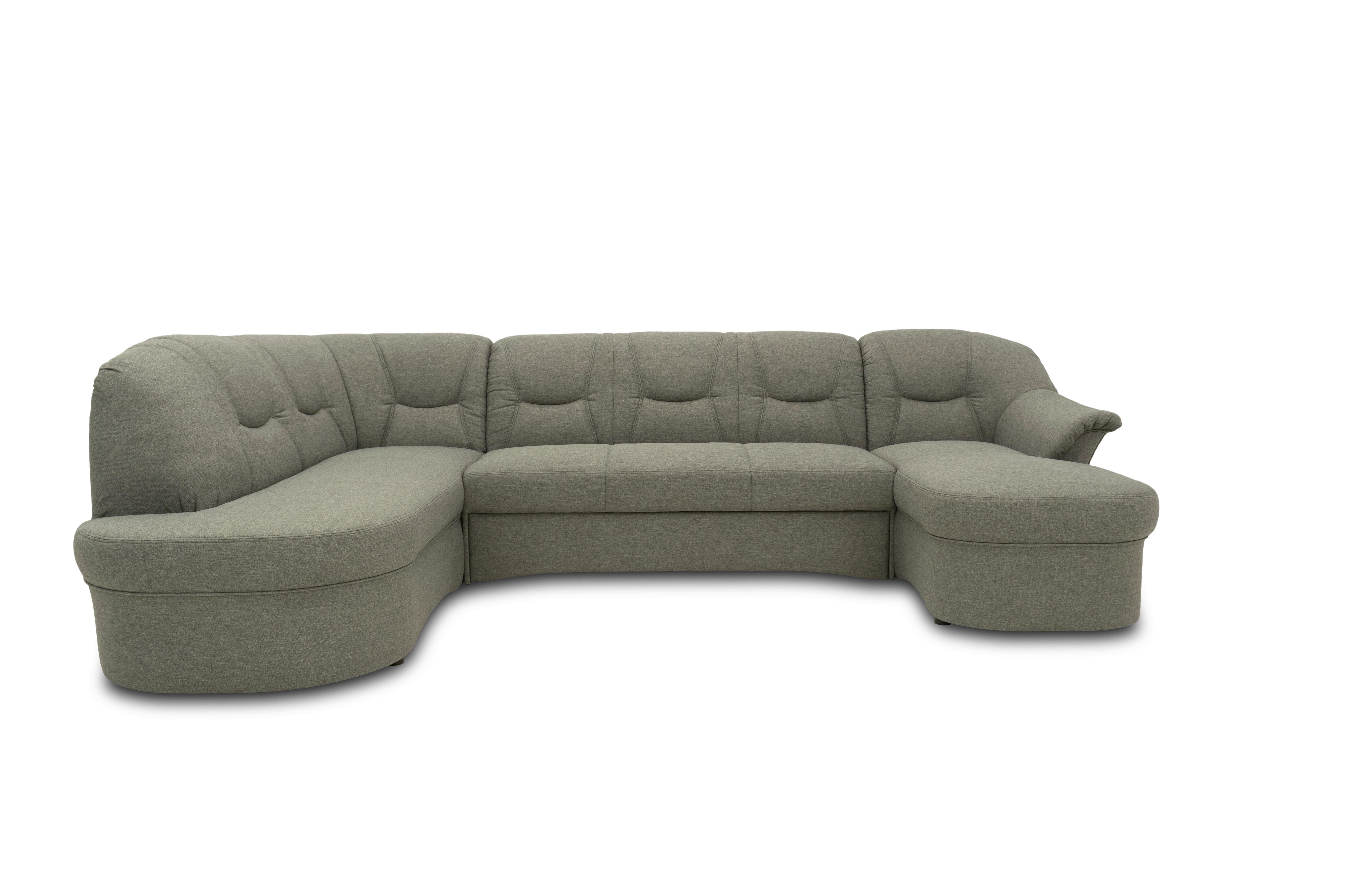 Wohnlandschaft Sarafina Graubraun - Graubraun/Schwarz, KONVENTIONELL, Textil (180/295/146cm) - MID.YOU