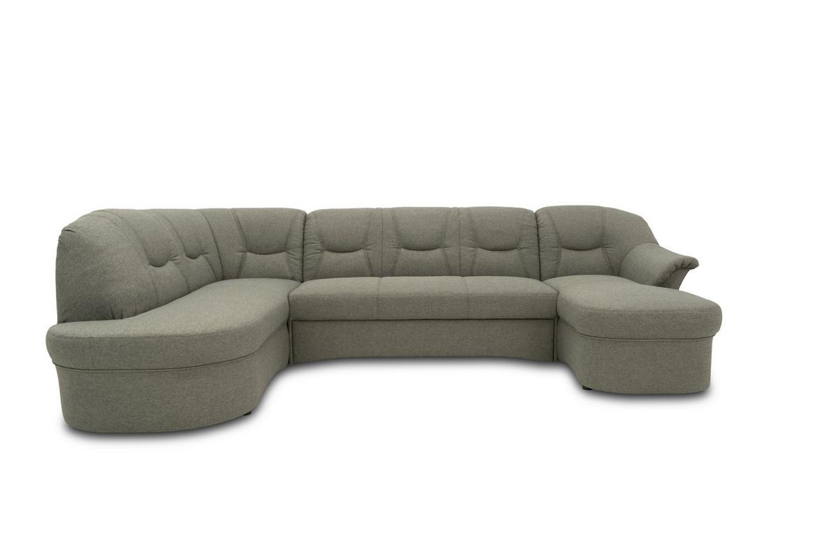 Wohnlandschaft Sarafina Graubraun - Graubraun/Schwarz, KONVENTIONELL, Textil (180/295/146cm) - MID.YOU