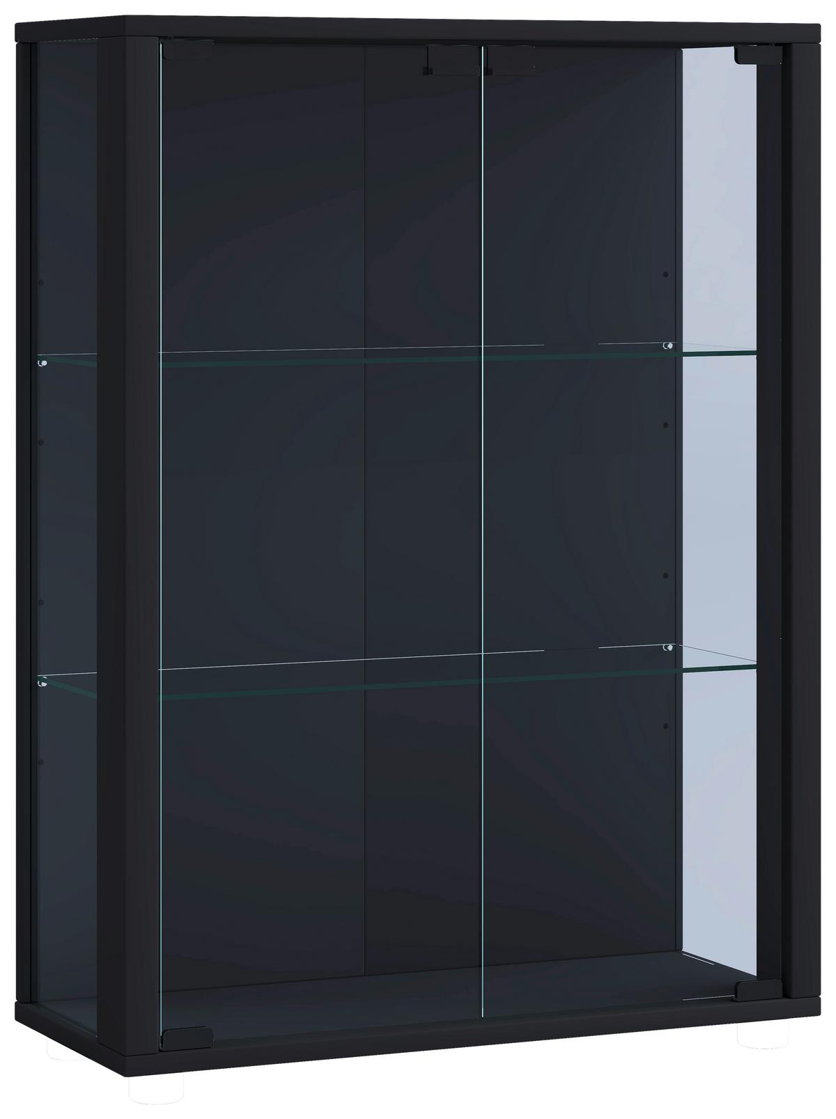 ZÁVESNÁ VITRÍNA UDINA - čierna, Konventionell, drevo/plast (60/80/25cm) - MID.YOU