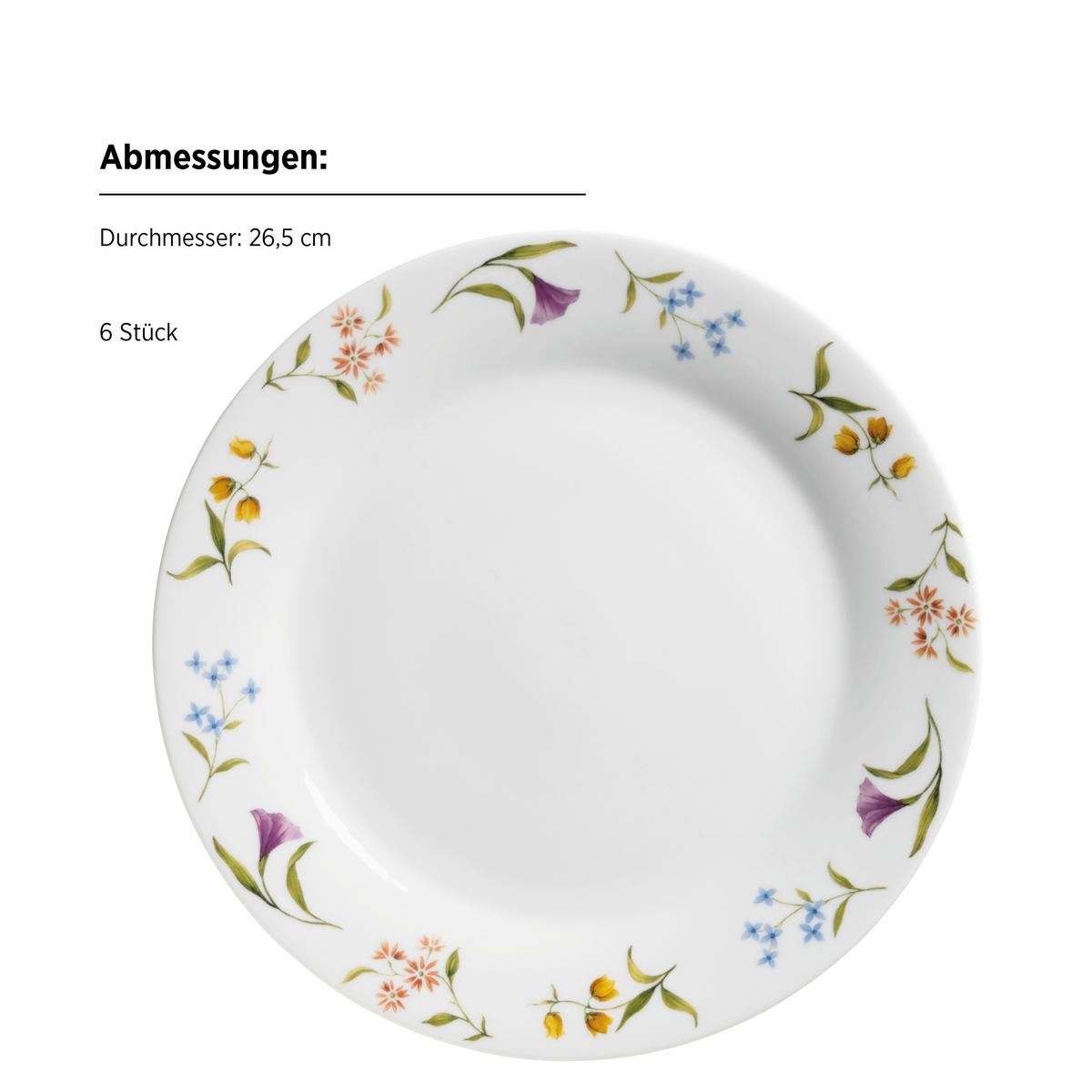 Tafelservice Zosma 18-teilig Porzellan, Weiß Blumendekor - Weiß, Basics, Keramik - Mäser