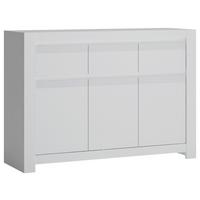 Komoda NOVI barva bílá - bílá/černá, Moderní, kompozitní dřevo/plast (130/92/42,2cm) - Premium Living