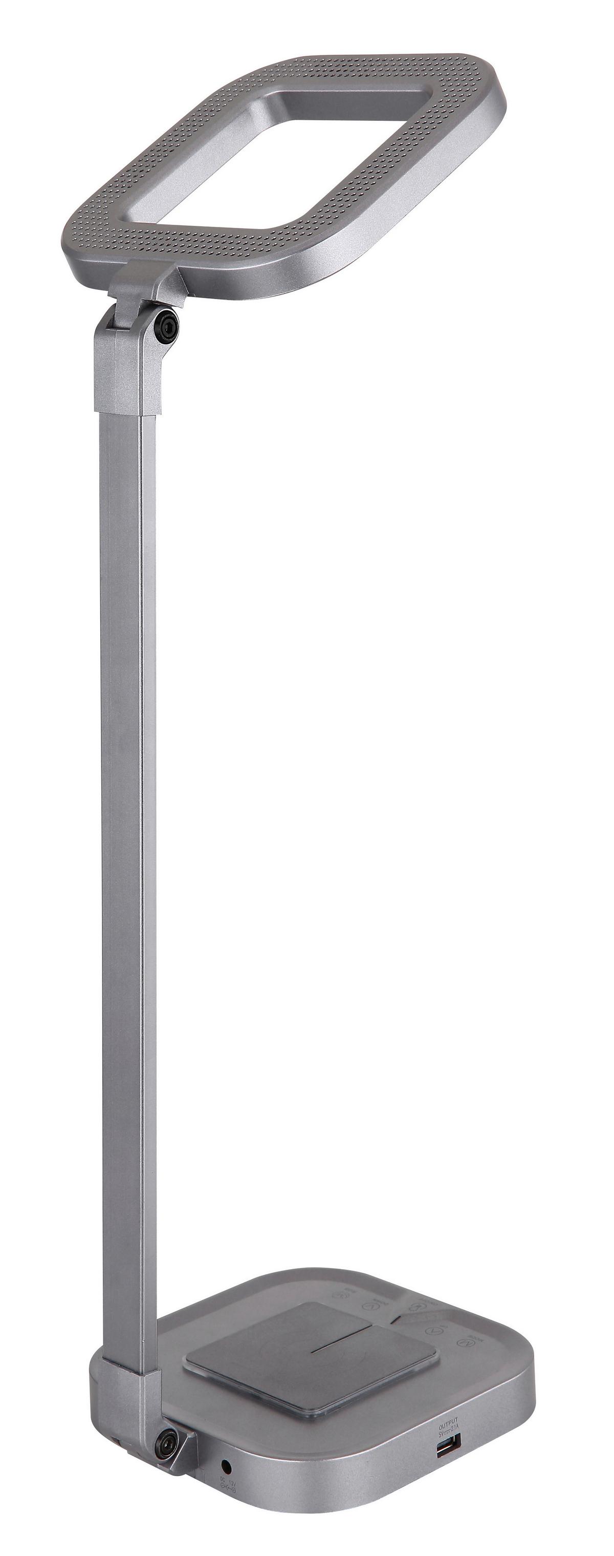 LED-Schreibtischleuchte Monaco - Weiß/Grau, Basics, Kunststoff/Metall (14,5/14,5/43cm) - Globo