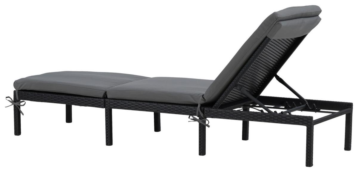 Sonnenliege Bilbao Kunststoffgeflecht - Schwarz, KONVENTIONELL, Kunststoff (59/84/198cm) - Gardenson