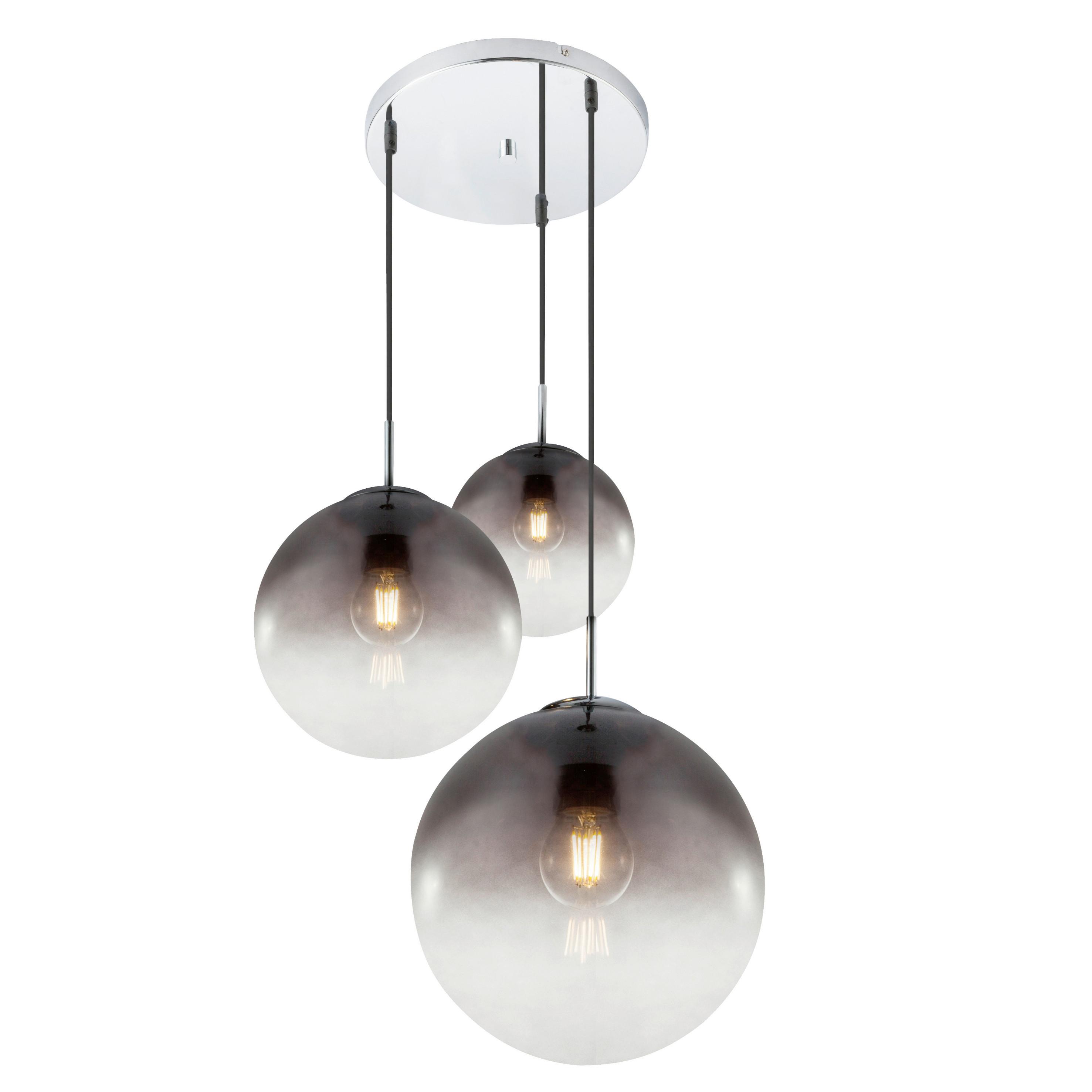 Hängeleuchte Jiop - Chromfarben, KONVENTIONELL, Glas/Metall (51/120cm)