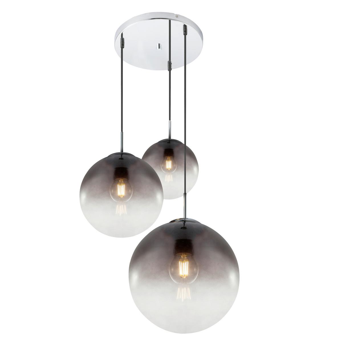 Hängeleuchte Jiop - Chromfarben, KONVENTIONELL, Glas/Metall (51/120cm)