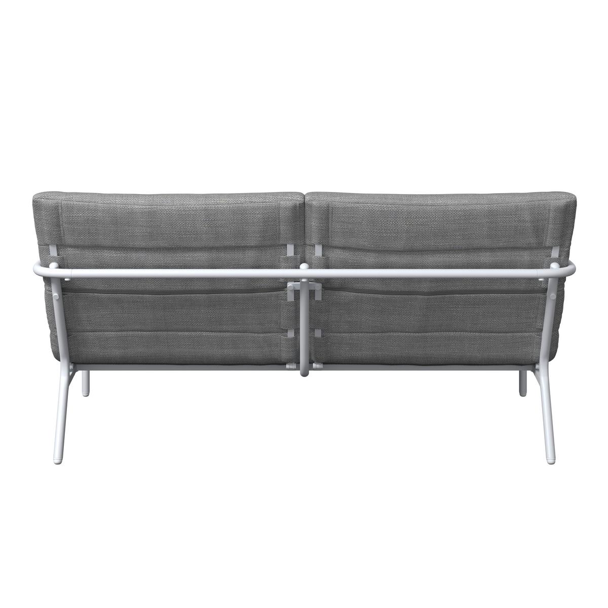 LOUNGEGARNITUR VISBY - Hellgrau/Weiß, MODERN, Textil/Metall (138/73/82.5cm) - Beldano