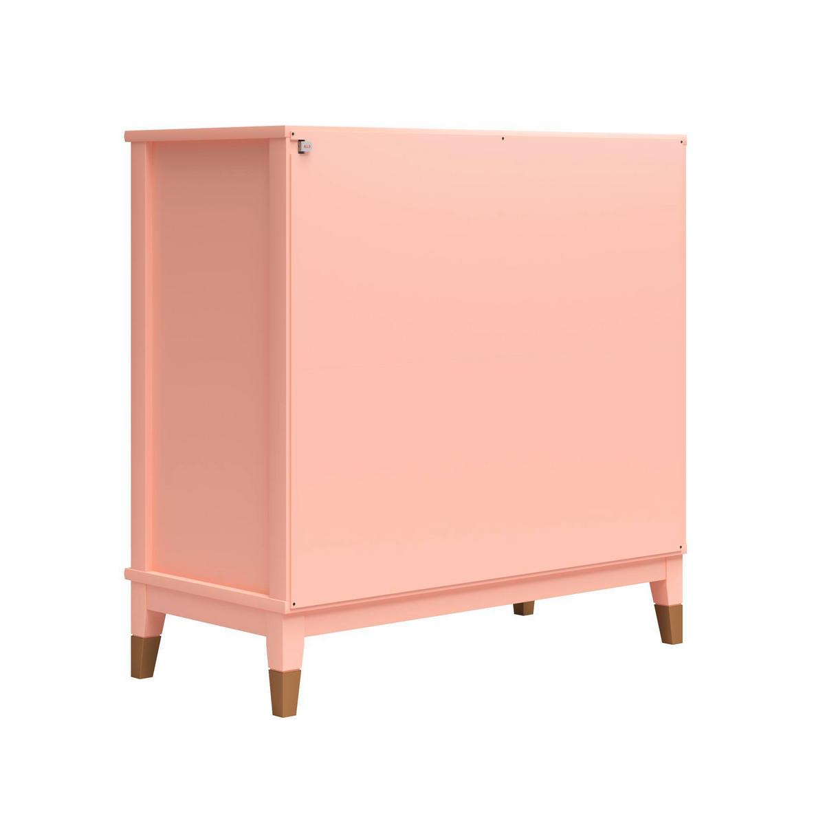 Highboard Westerleigh Hellrosa B: 86 cm - Hellrosa/Goldfarben, Design, Holzwerkstoff/Metall (86/85/41cm) - MID.YOU