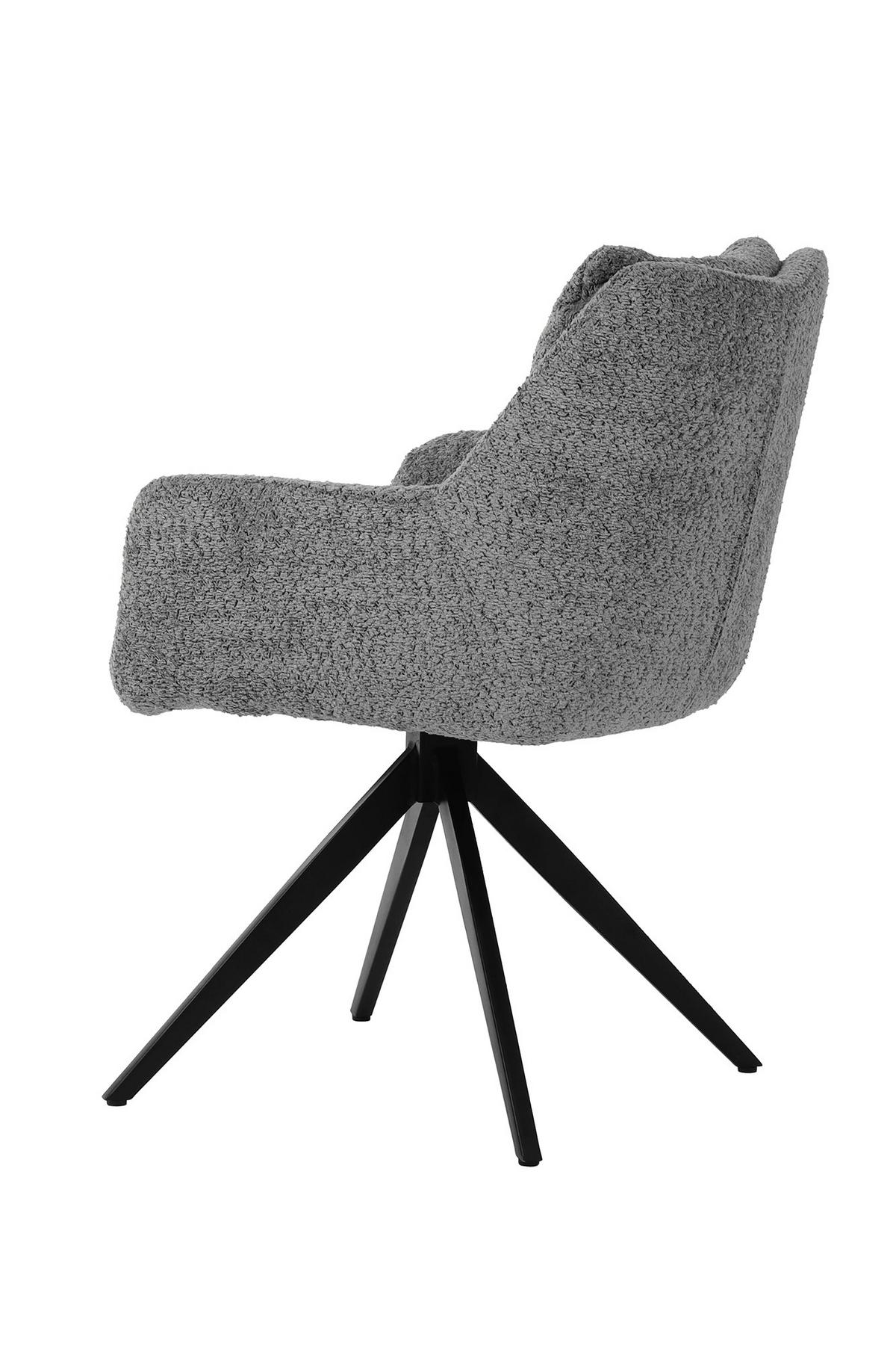 ARMLEHNSTUHL Schwarz/Grau B: 65,5cm - Schwarz/Grau, MODERN, Textil/Metall (65,5/84,5/66cm) - MID.YOU