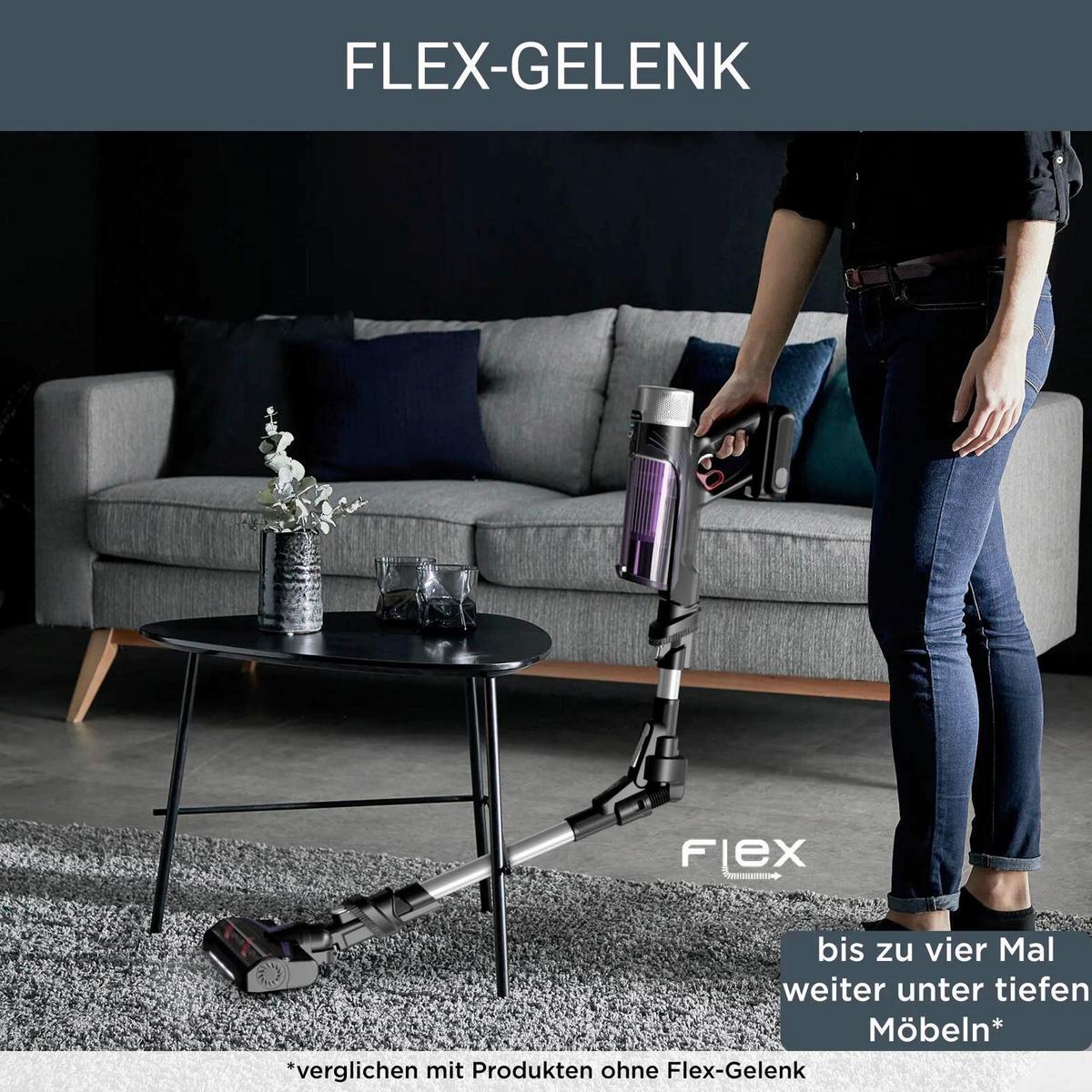 Akku-Bodenstaubsauger Lila, 250w - Lila/Hellgrau, Basics, Kunststoff/Metall (24,8/23,4/112cm) - Rowenta