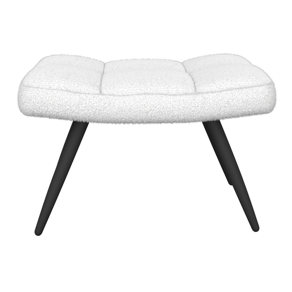 Ohrensessel Hanoi Webstoff weiß, B: 71 cm - Schwarz/Weiß, MODERN, Textil/Metall (71/98/83cm)