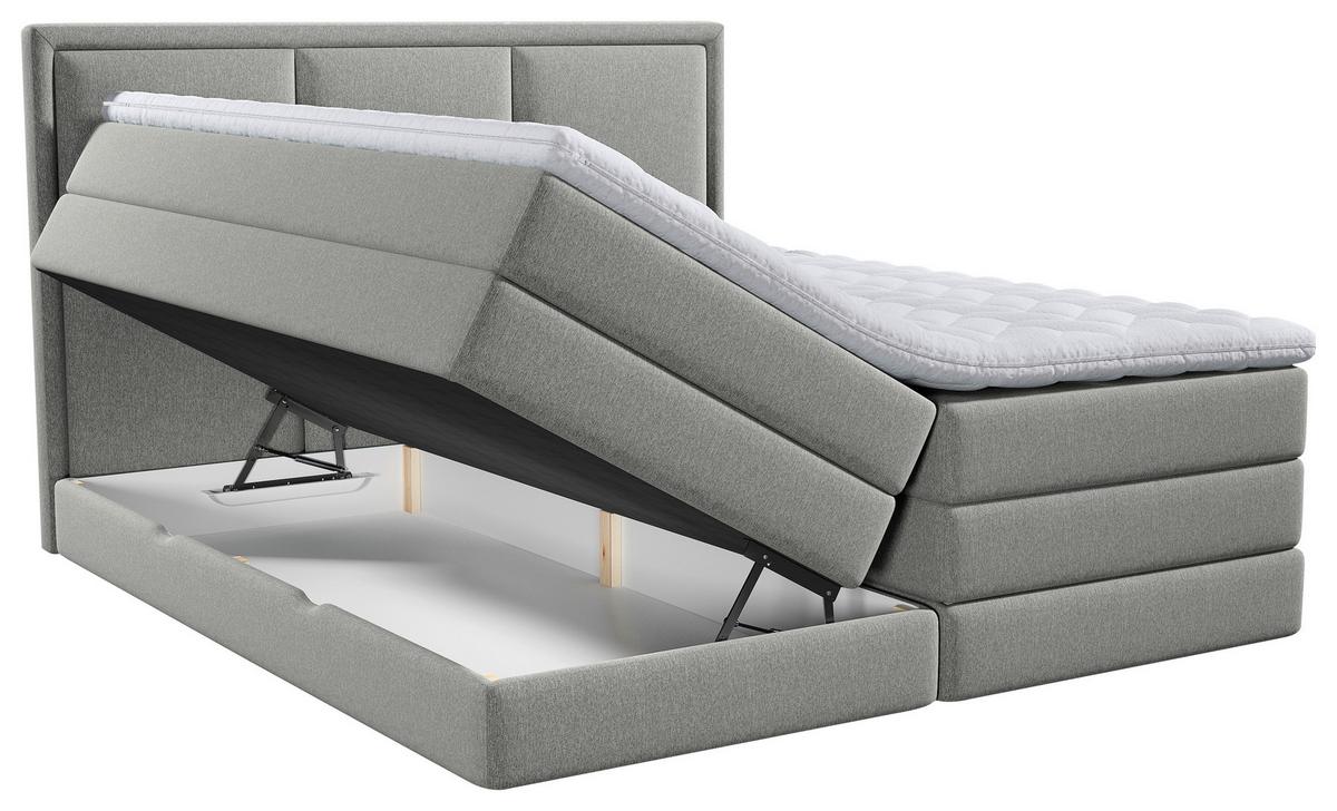 Boxspringbett mit Topper & Bettkasten 140x200 Swing - Taupe, Design, Holzwerkstoff/Textil (140/200cm) - MID.YOU