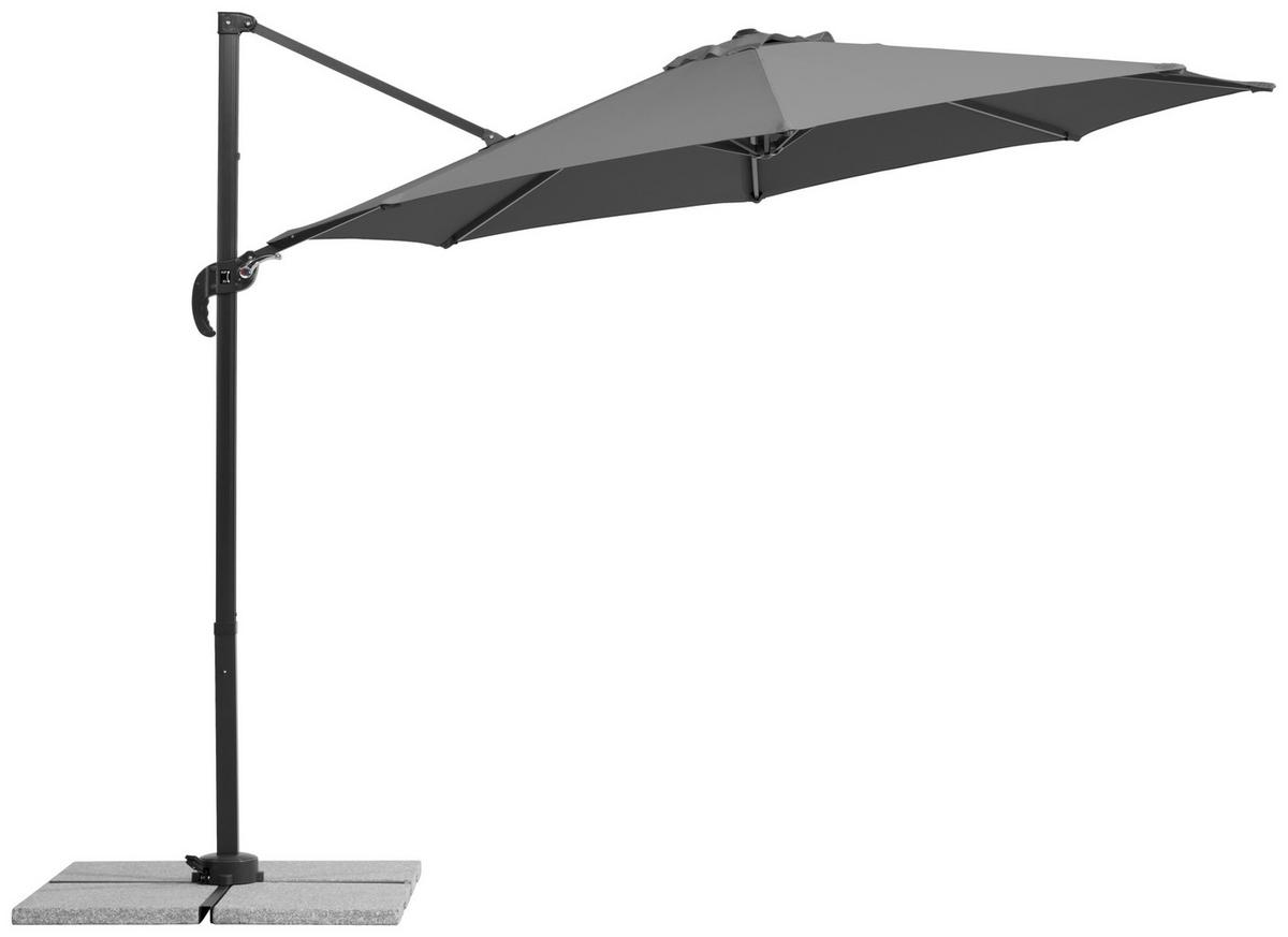 Ampelschirm Rhodos Junior BxHxT: 352x244x300 cm Anthrazit - Anthrazit, Basics, Textil/Metall (352/244/300cm) - Schneider