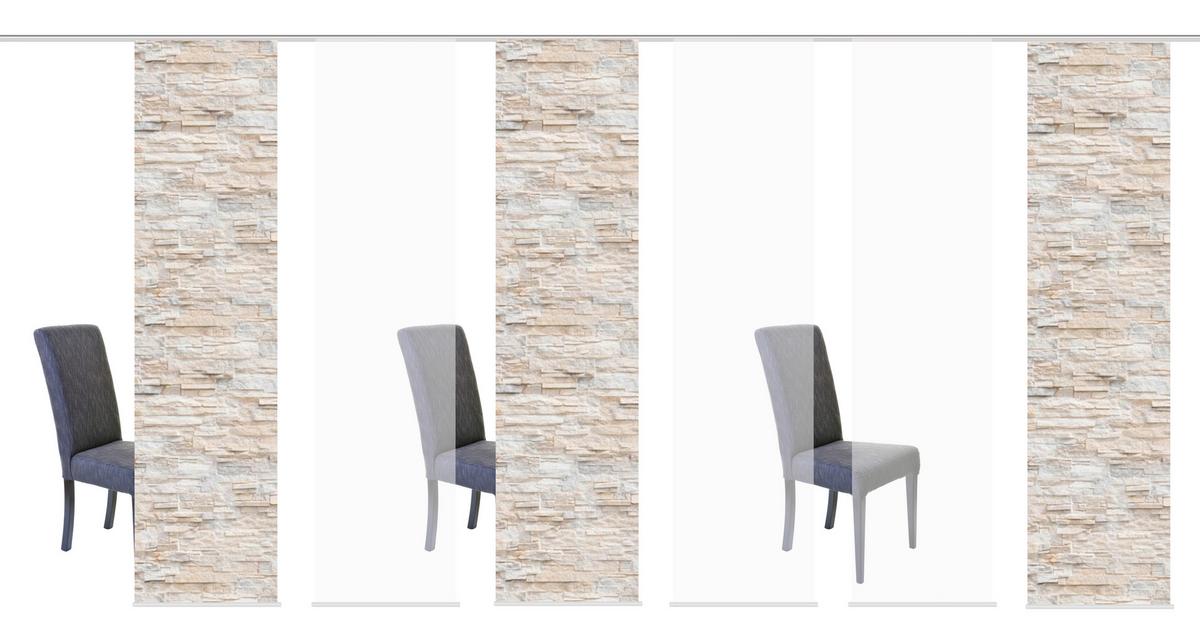 Flächenvorhang 6er Set Wallis - Naturfarben, Design, Textil (60/245cm) - Schmidt W. Gmbh