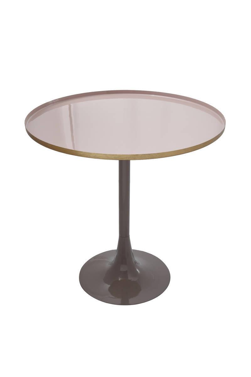 Beistelltisch Art Deco Grau/Altrosa - Altrosa/Grau, Trend, Metall (51/51/52cm) - Kayoom