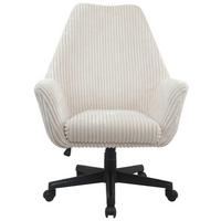 Drehstuhl Leone Mit Armstützen Kord Creme - Creme/Schwarz, MODERN, Kunststoff/Textil (66/137/68cm) - MID.YOU