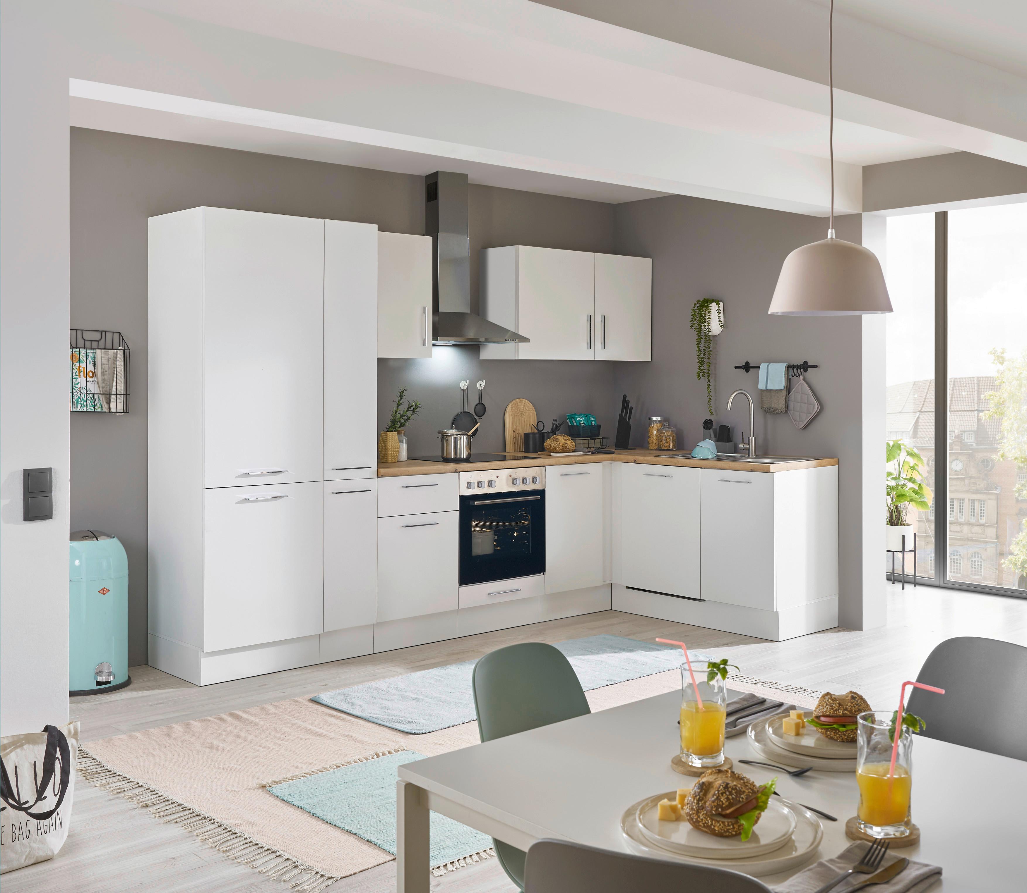 Eckküche Turin Weiß/Eiche Dekor 310x175 cm - Weiß/Eiche Artisan, Basics, Holzwerkstoff (310/175cm) - MID.YOU