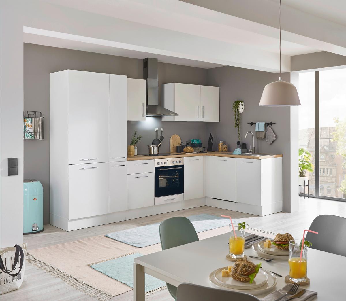 Eckküche Turin Weiß/Eiche Dekor 310x175 cm - Weiß/Eiche Artisan, Basics, Holzwerkstoff (310/175cm) - MID.YOU