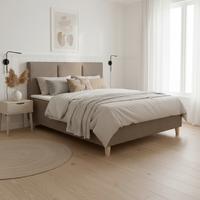 Boxspringová postel MONZA 180x200, hnědá - barvy dubu/hnědá, Moderní, dřevo/textil (180/200cm) - Bessagi Home