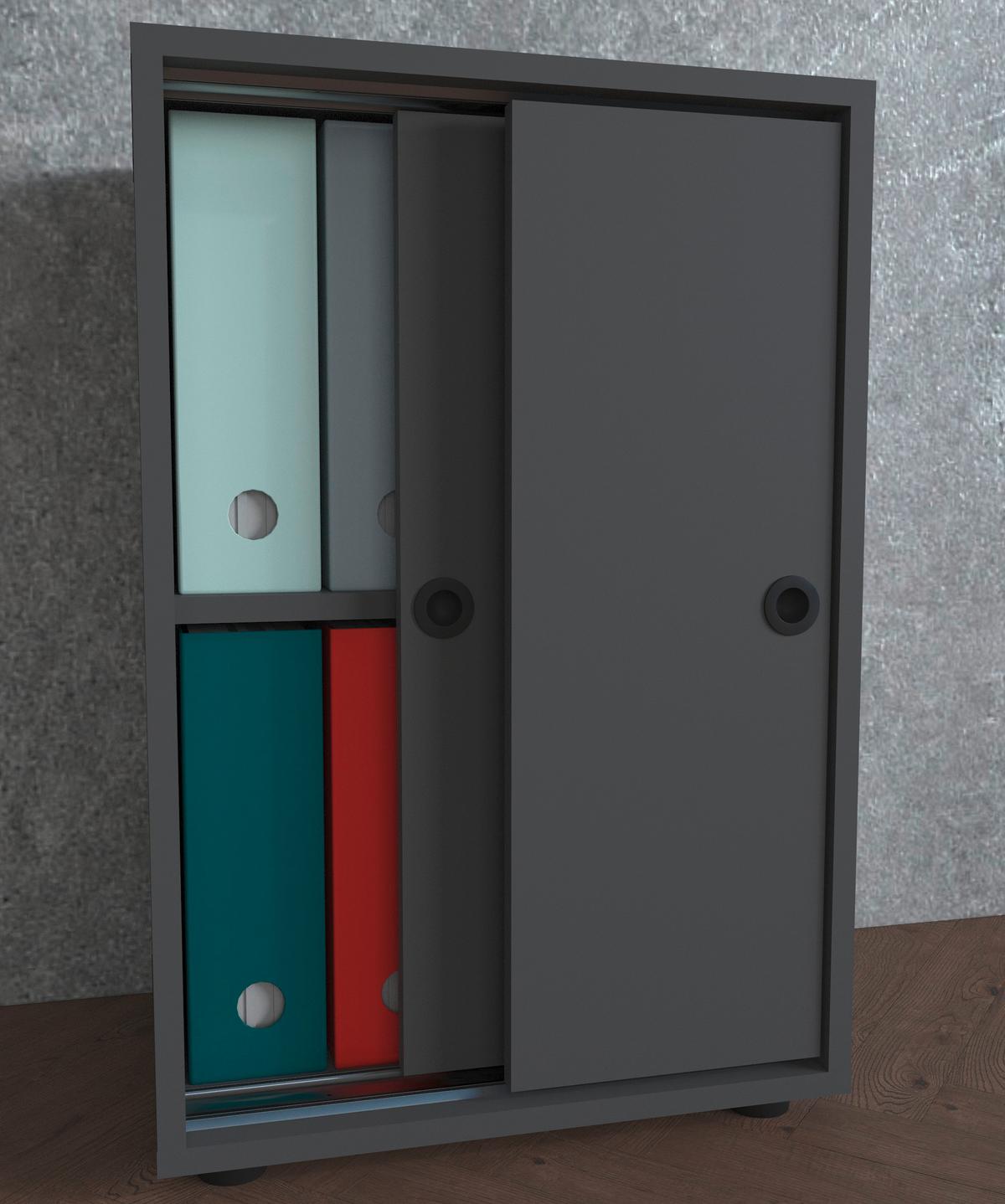Aktenschrank Ulas Anthrazit Dekor B: 49 cm - Anthrazit, Design, Holzwerkstoff (49/74/38cm) - MID.YOU