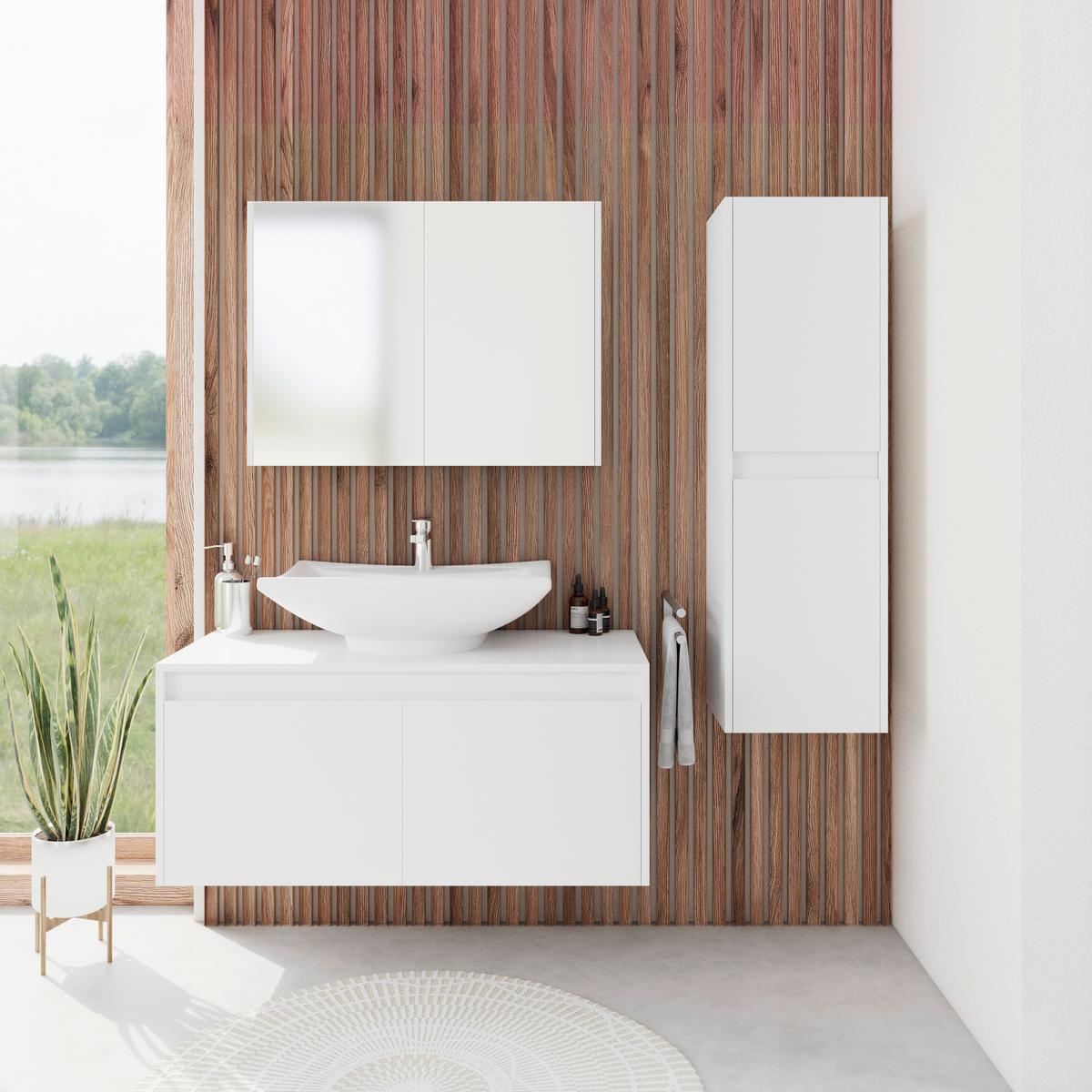 Koupelna Martina MARTINA - bílá, Moderní, dřevo/kompozitní dřevo (100/45/45cm) - Bessagi Home