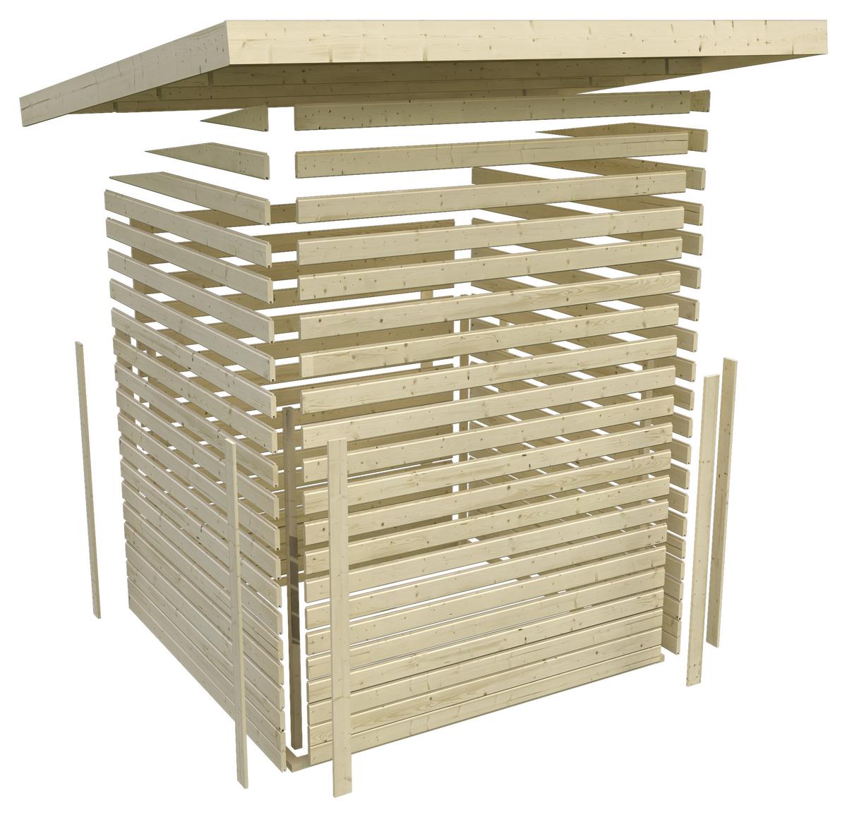 Gartenhaus 491x217x211 cm - Grau, Basics, Holz (491/217/211cm) - Karibu